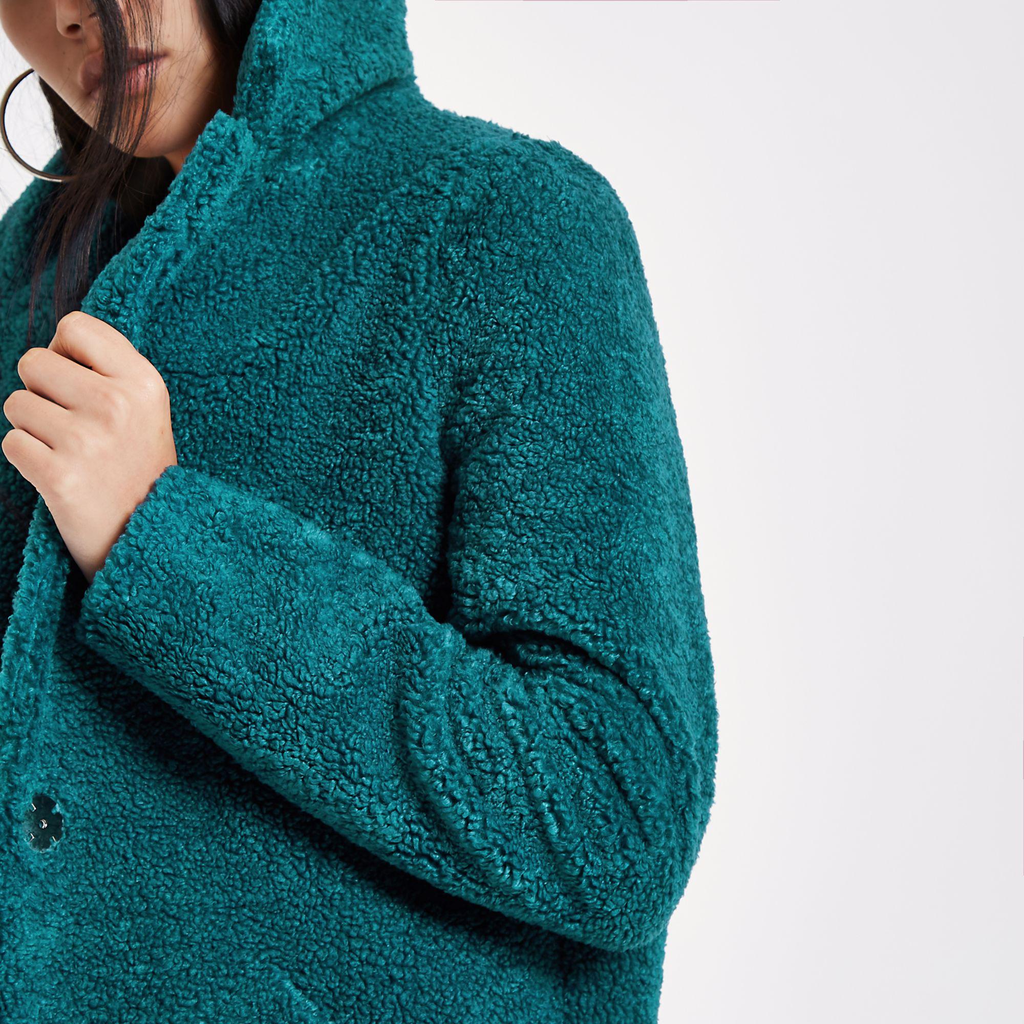 green fleece coat