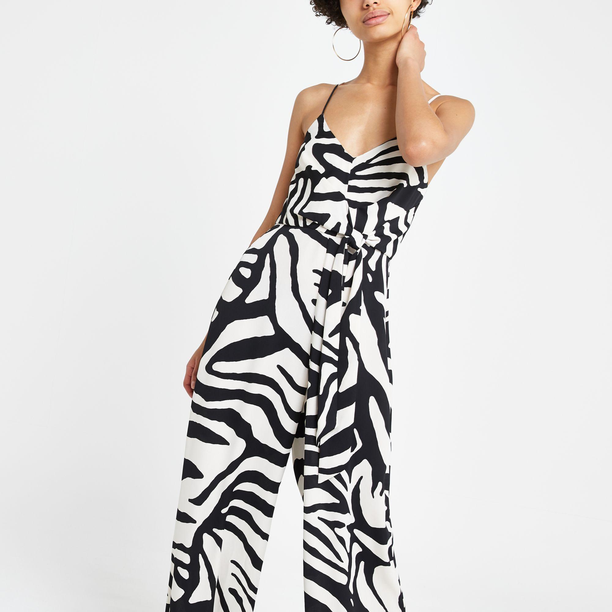 river island zebra print jumpsuit
