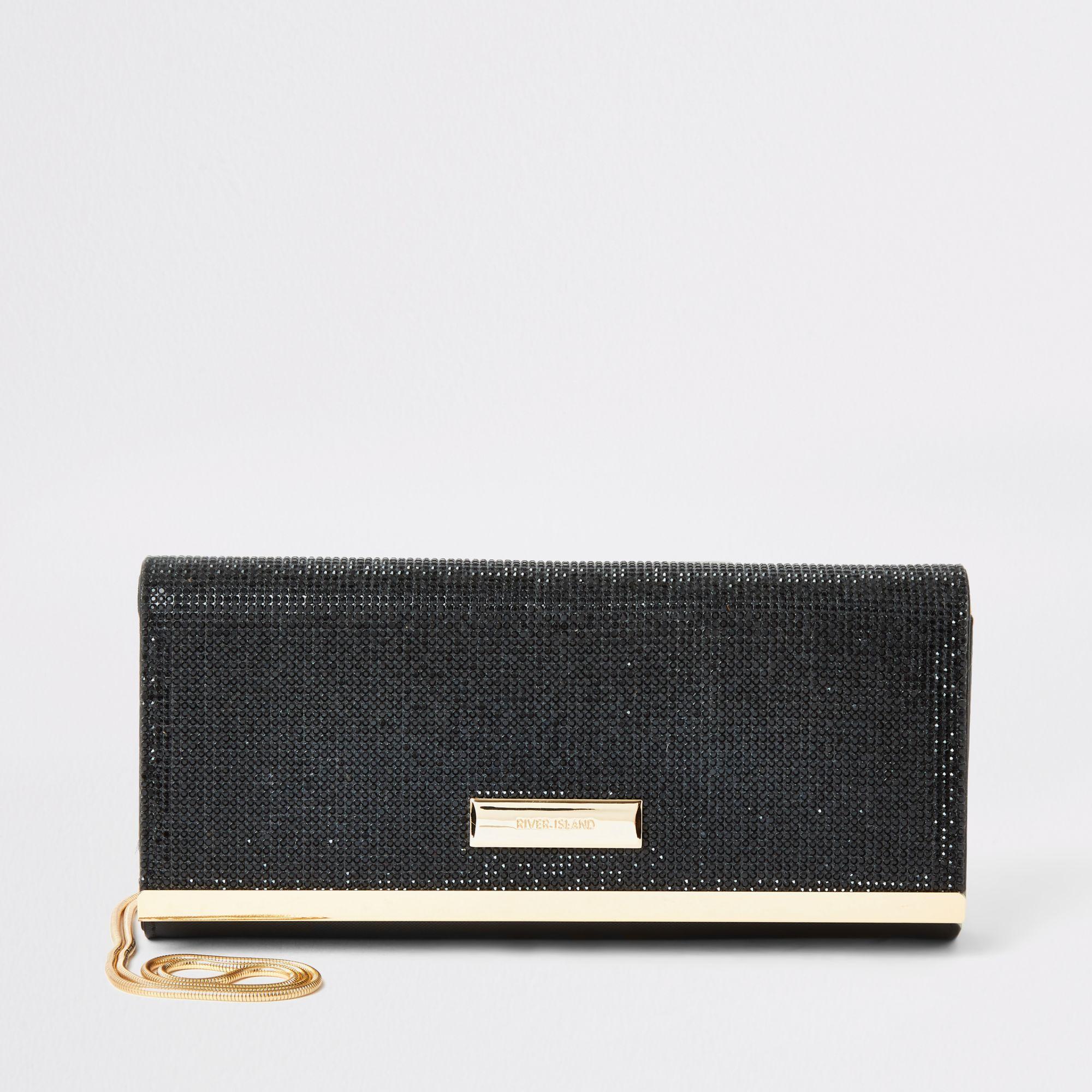 black diamante clutch bag