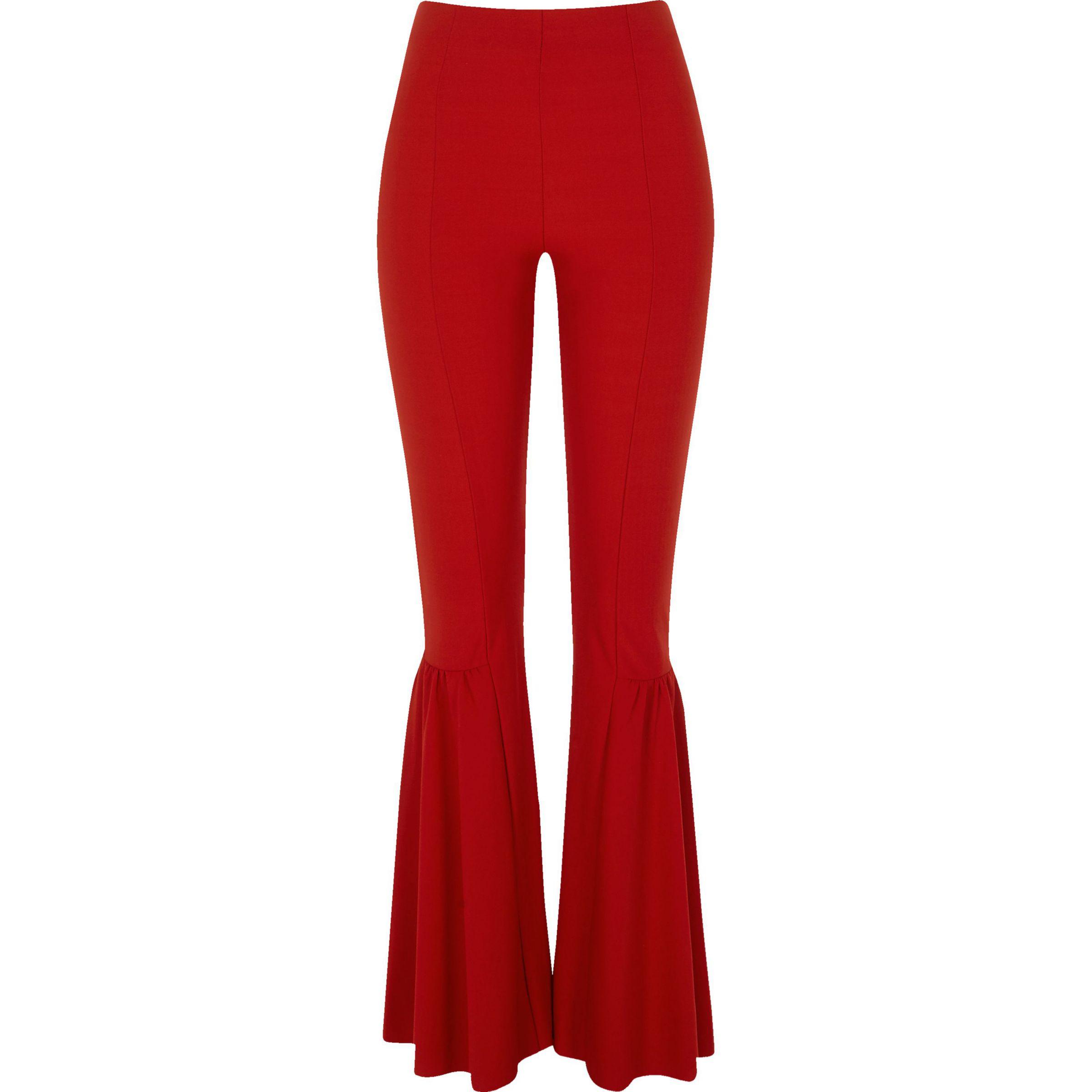 frill flared trousers