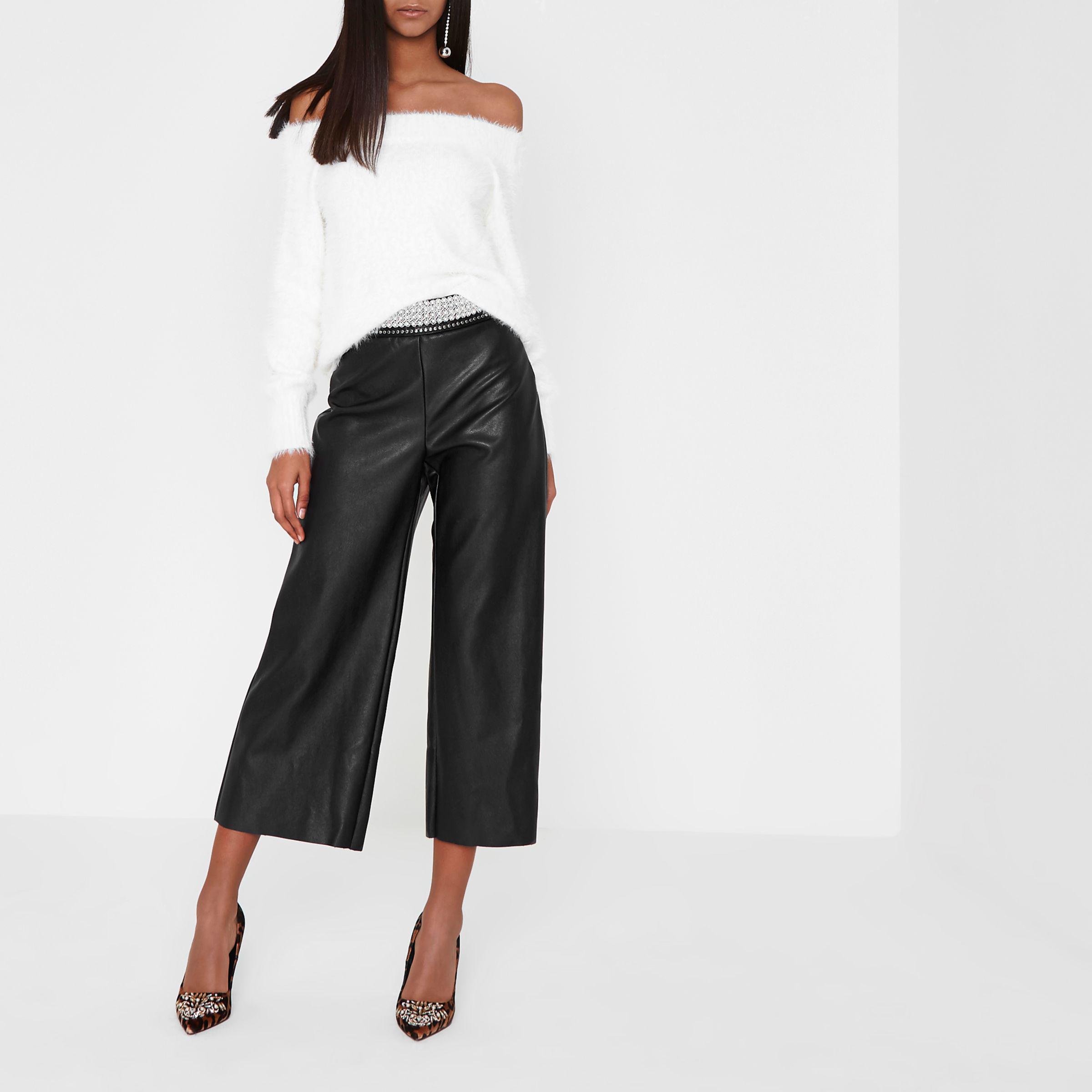 River Island Black Faux Leather 