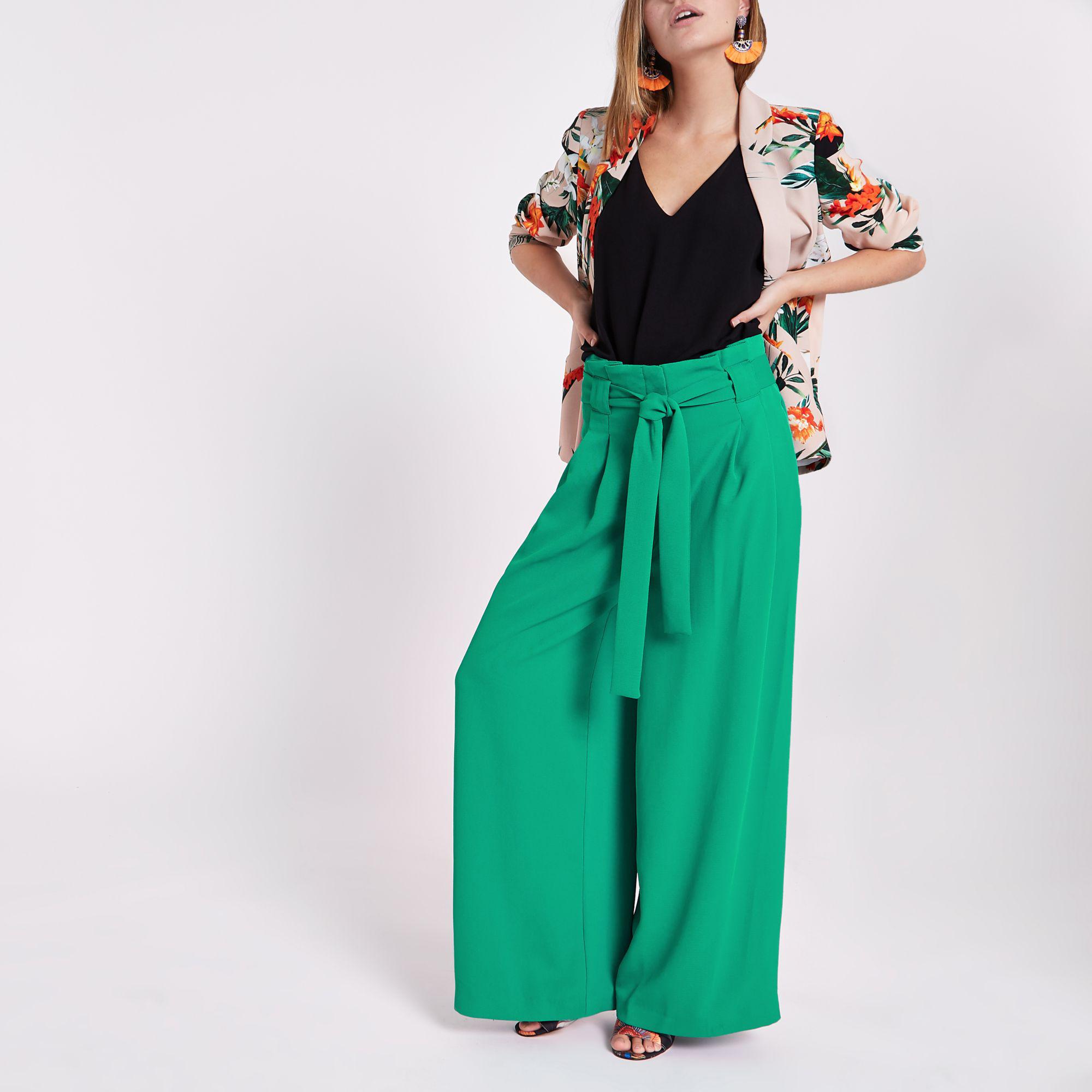 flared paperbag trousers
