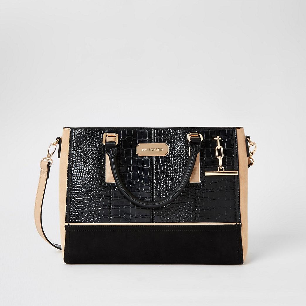 black oversized ring front slouch bolsa river island