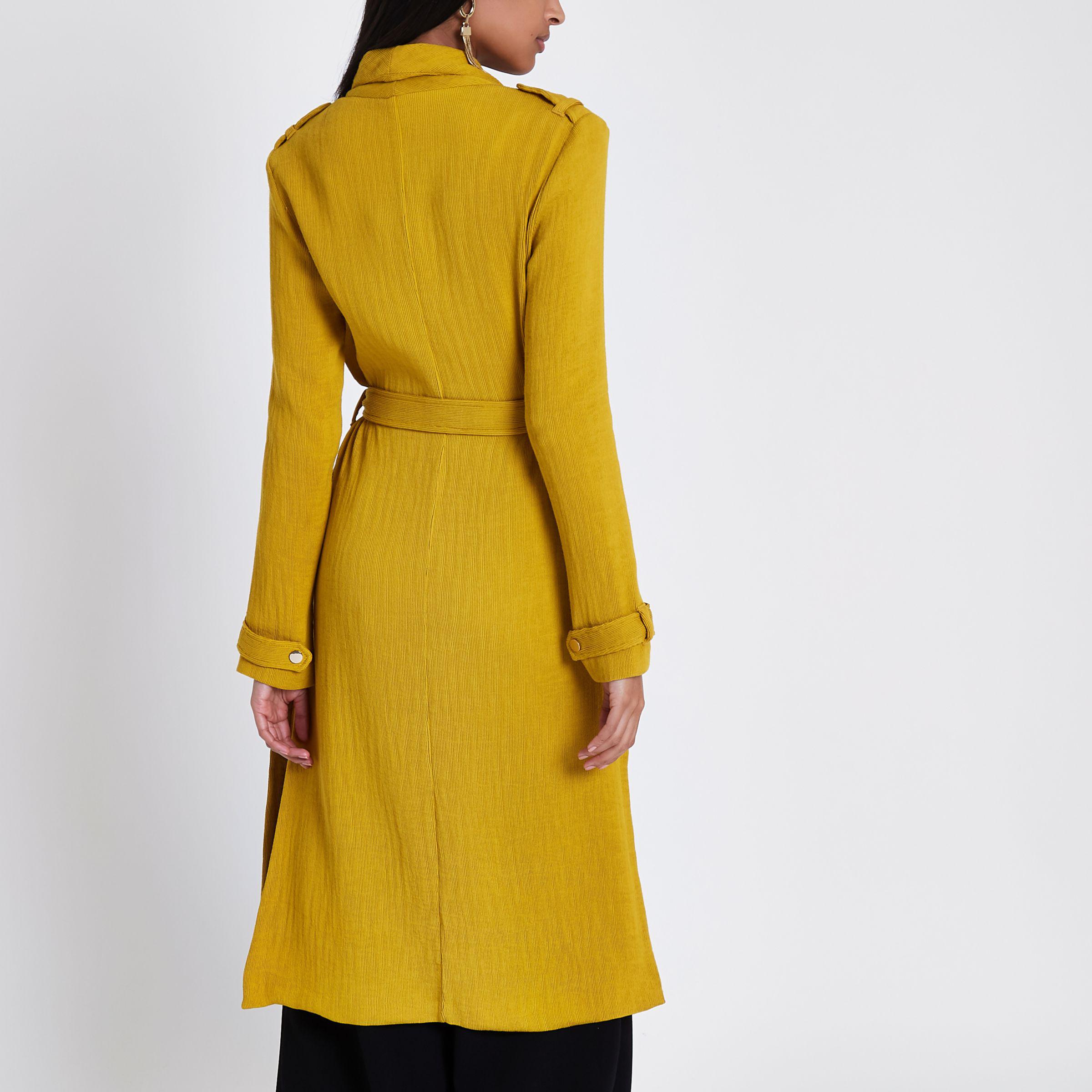 River island hotsell mustard coat