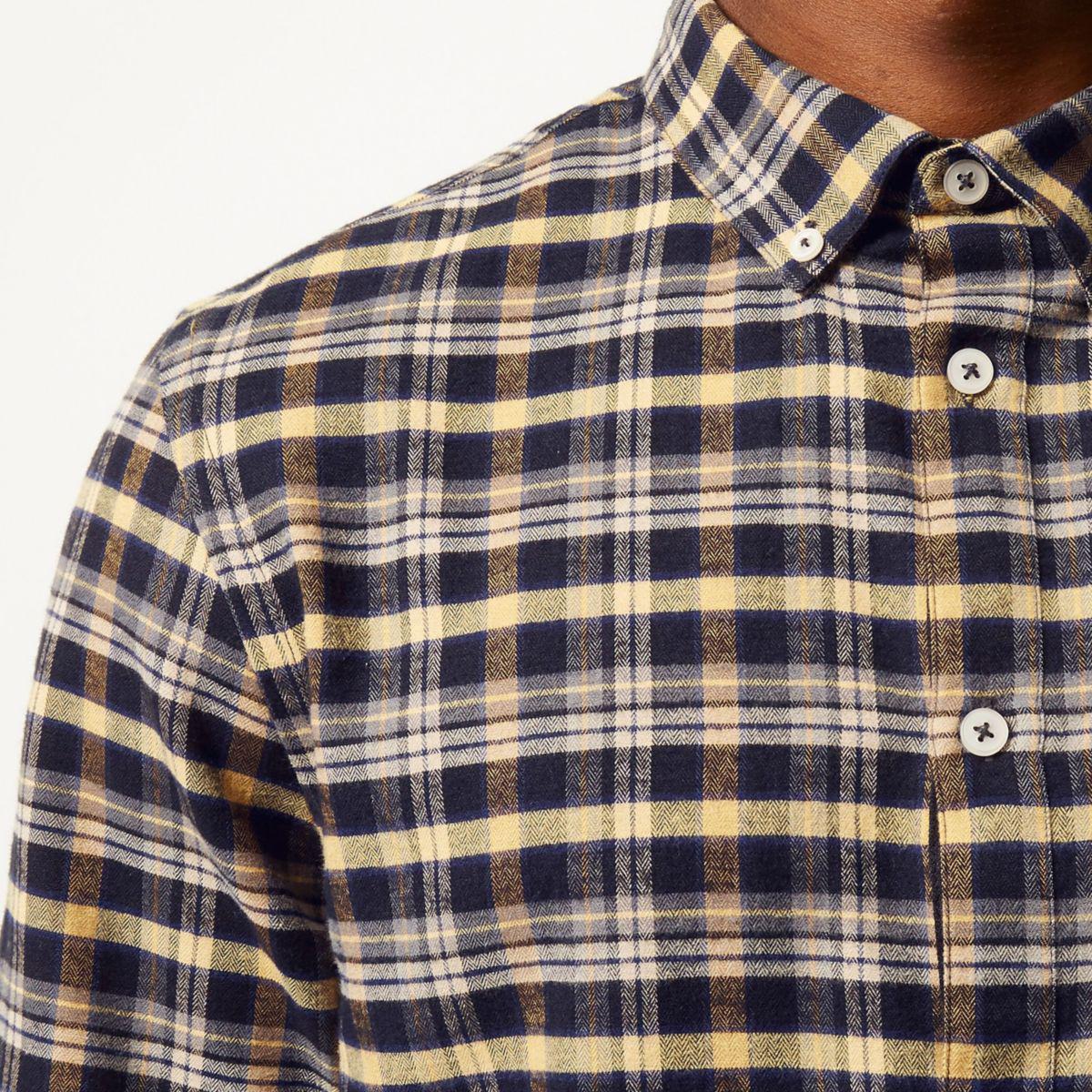 Lyst River Island Mustard Yellow Check Flannel Shirt in Yellow for Men