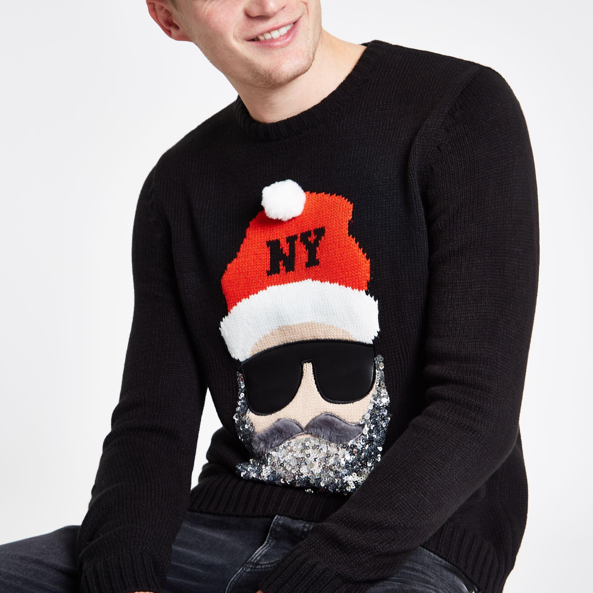 black sequin christmas jumper
