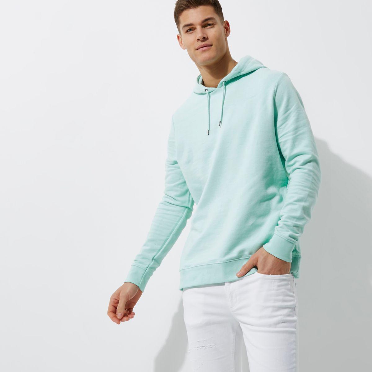 River Island Cotton Mint Green Hoodie for Men - Lyst