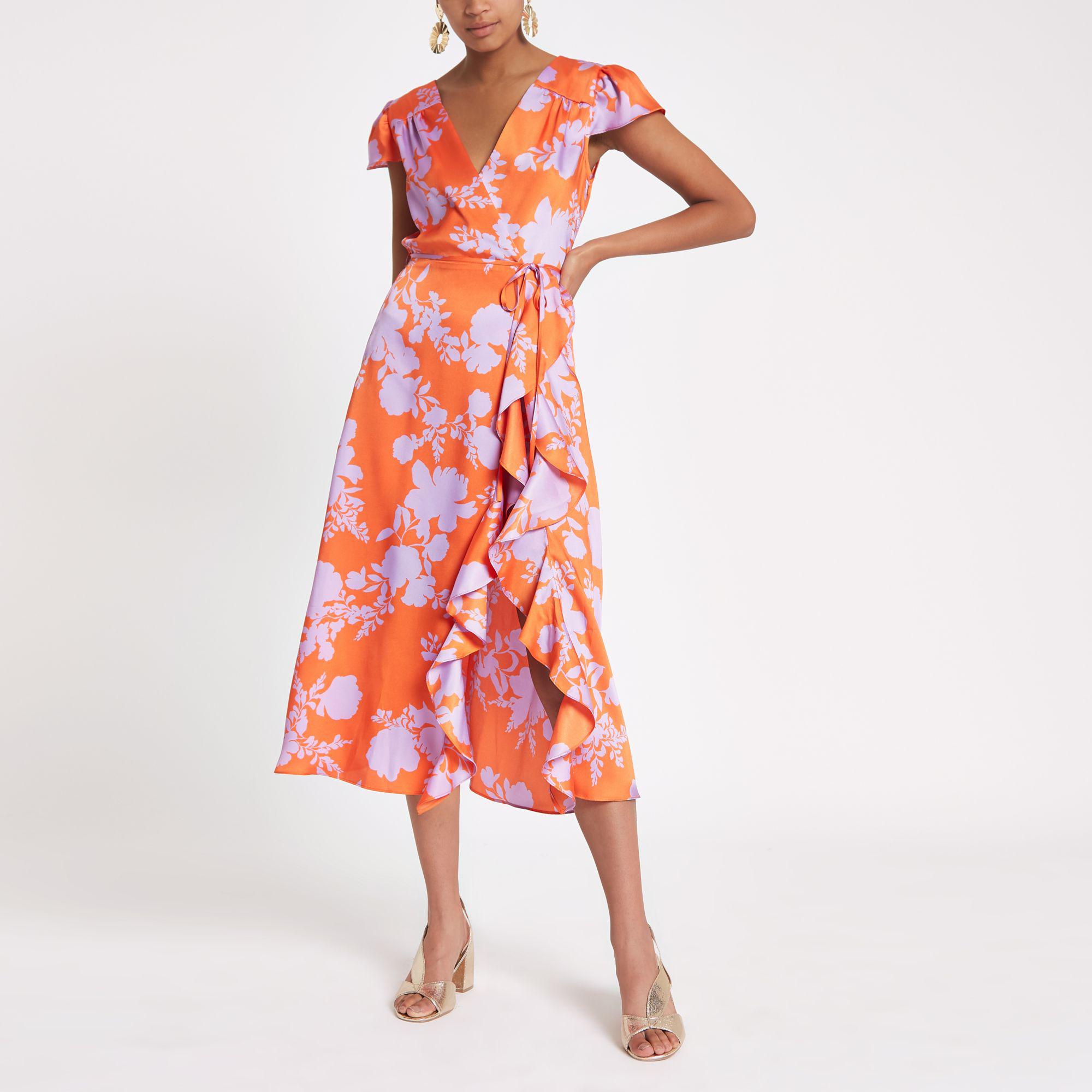 River Island Wrap Front Midi Dress Deals, 54% OFF | lagence.tv