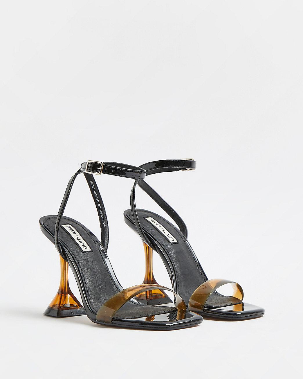 River Island Brown Perspex Heeled Mules 
