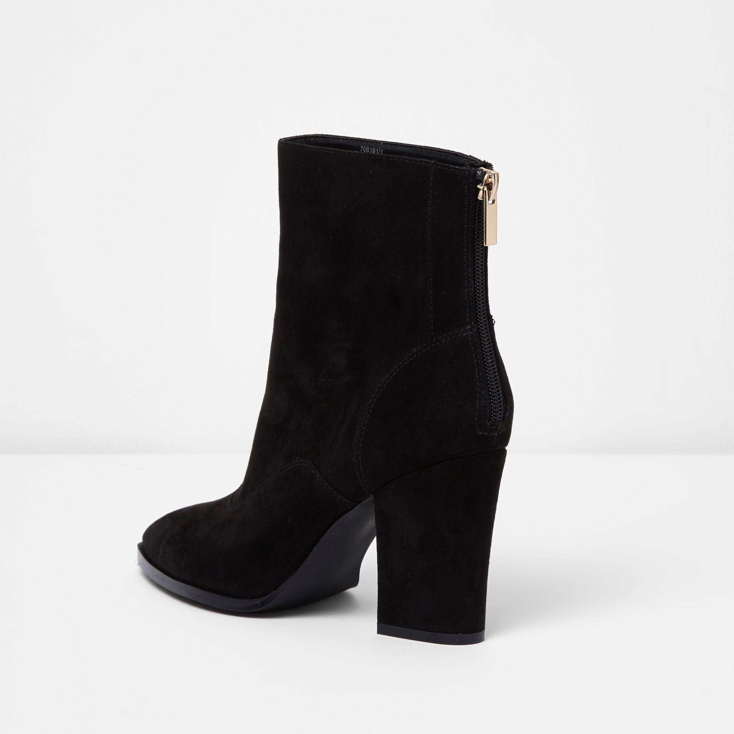 River Island Black Pointed Toe Block 