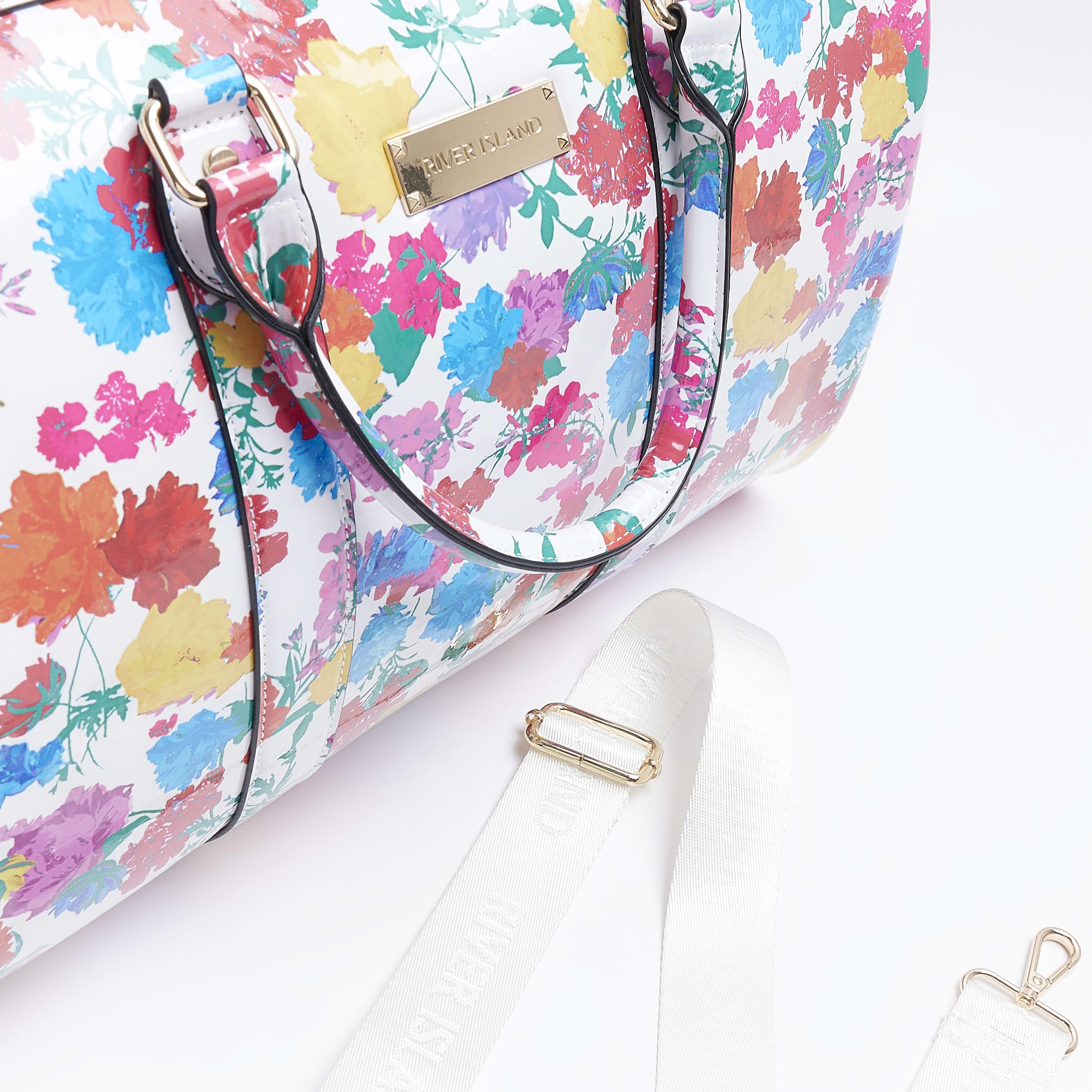 Floral Print Barrel Bag