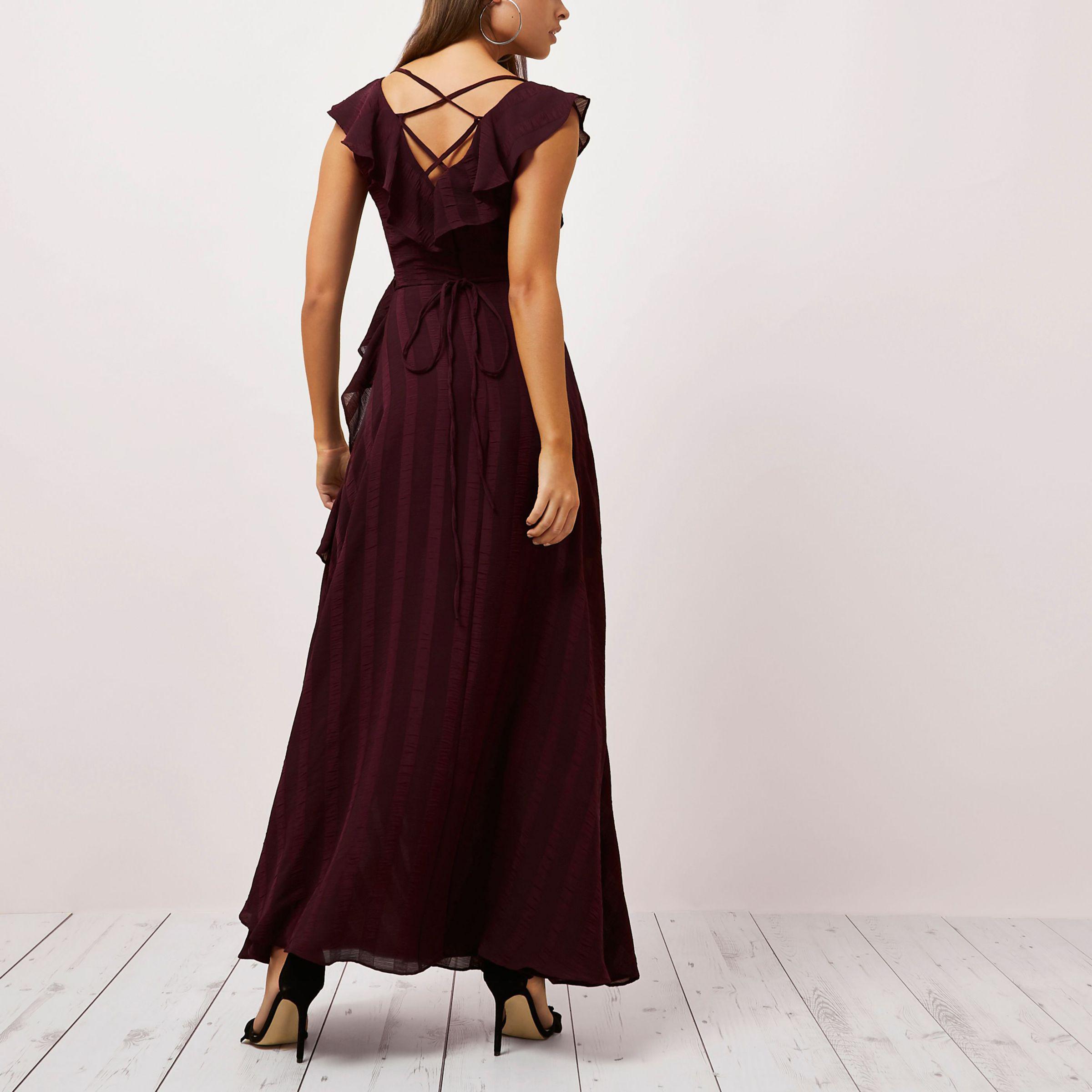 river island burgundy dress