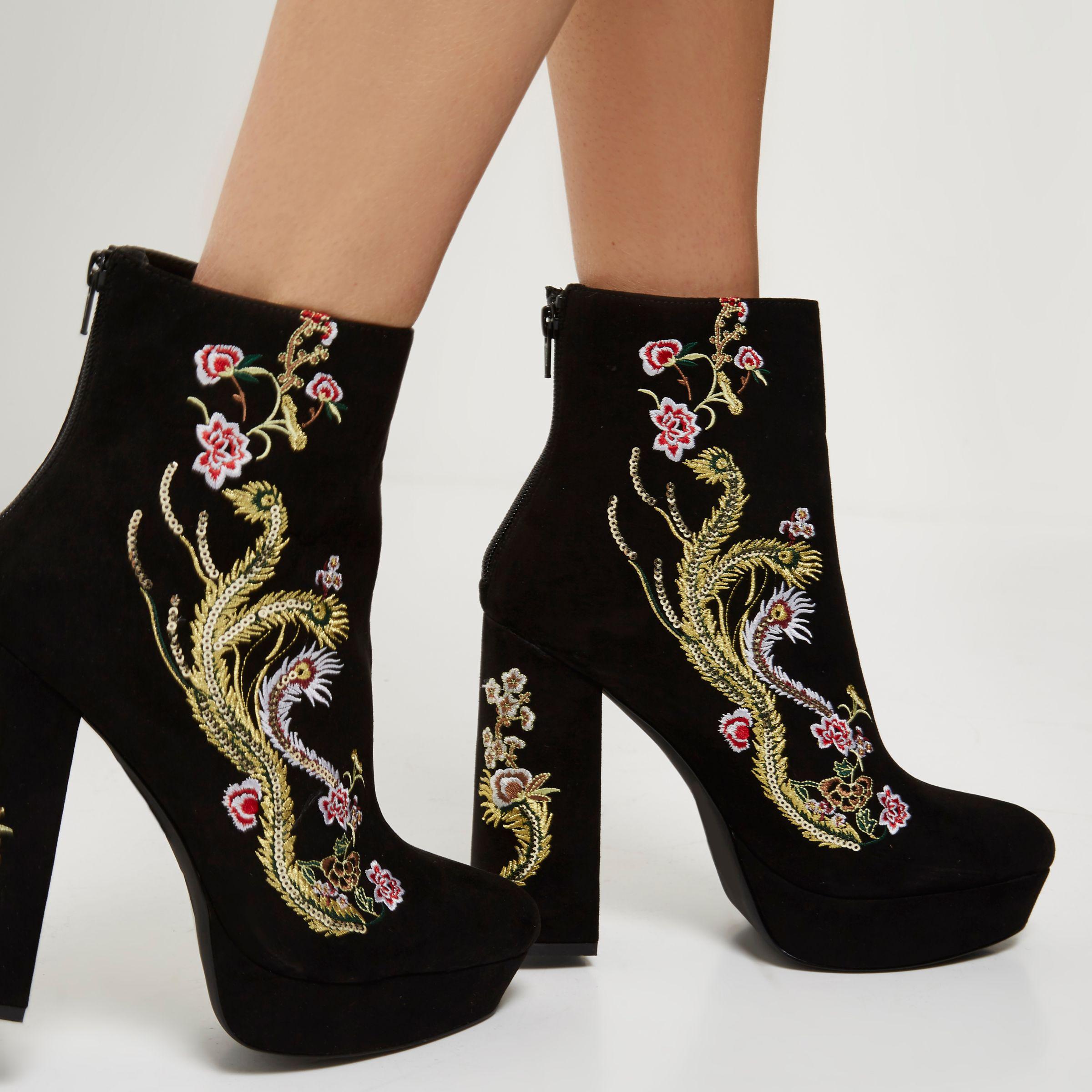 floral platform boots