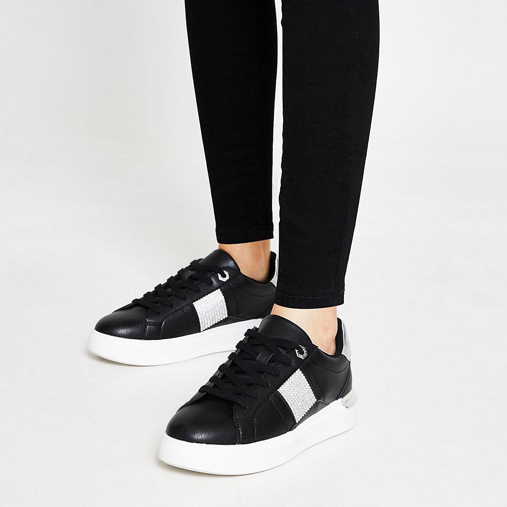 womens black trainers river island