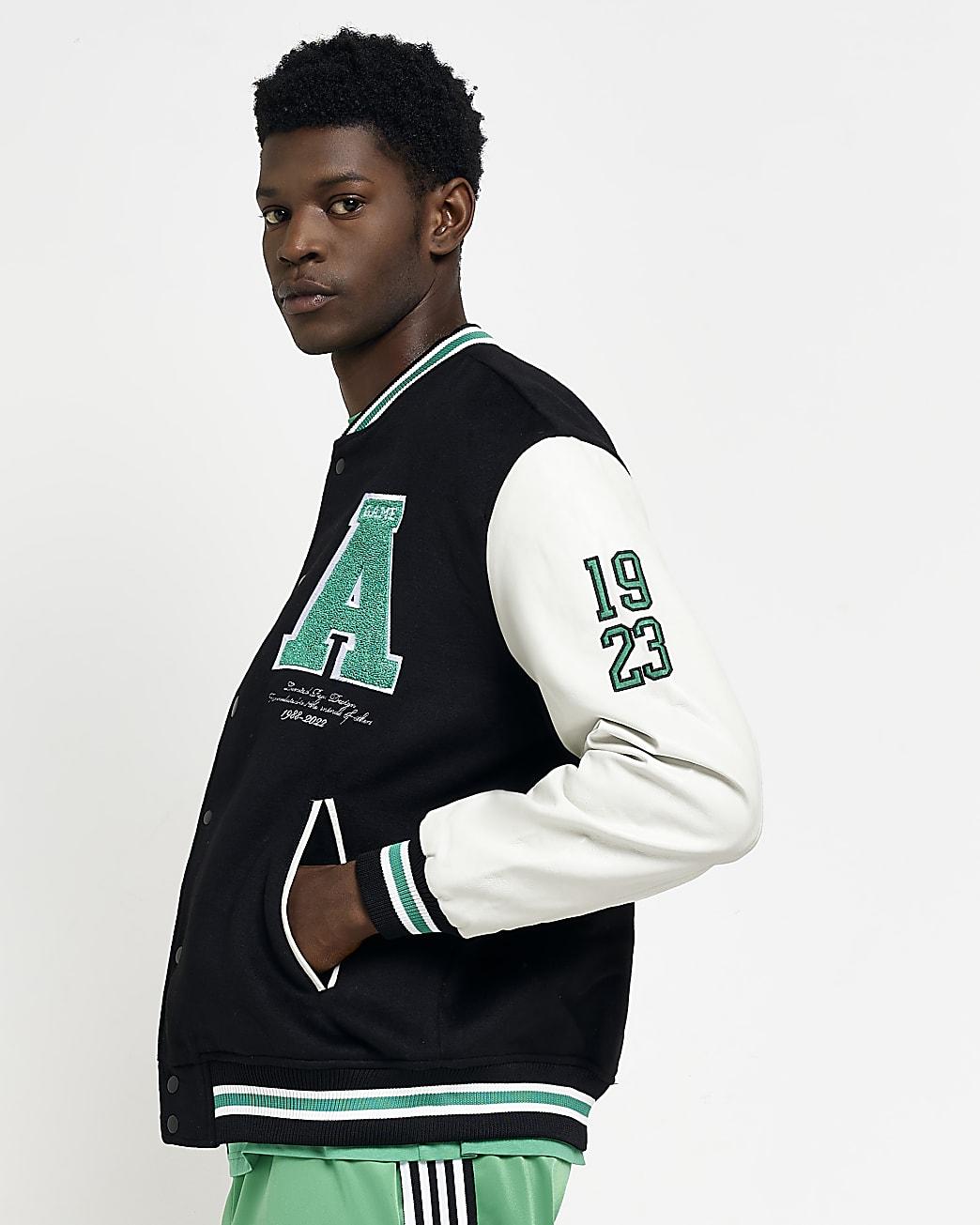 River Island Black Regular Fit Varsity Jacket for Men | Lyst