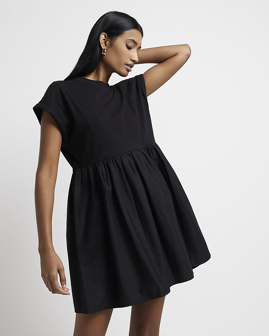 River Island Black T-shirt Mini Dress 
