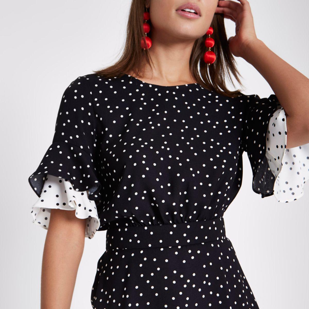 river island spot playsuit
