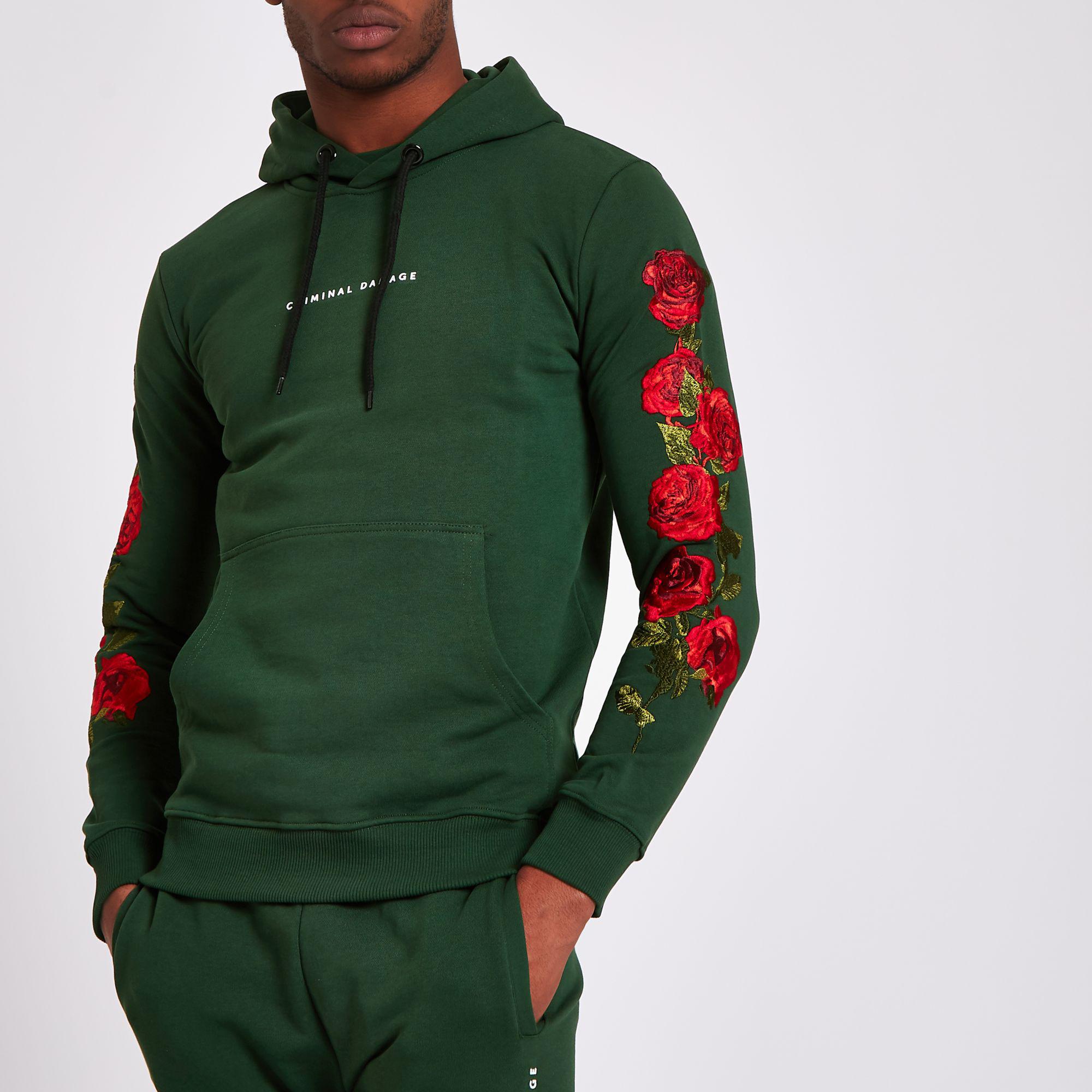 green rose hoodie
