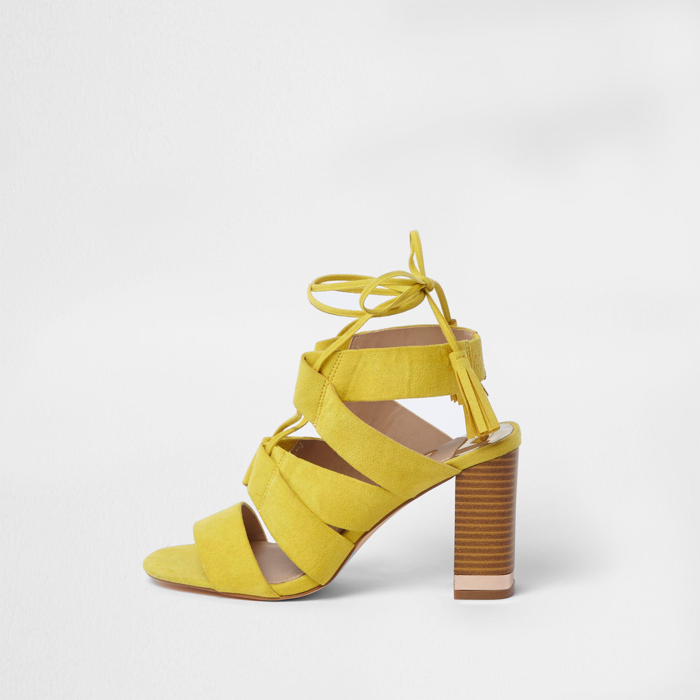 river island yellow sandals