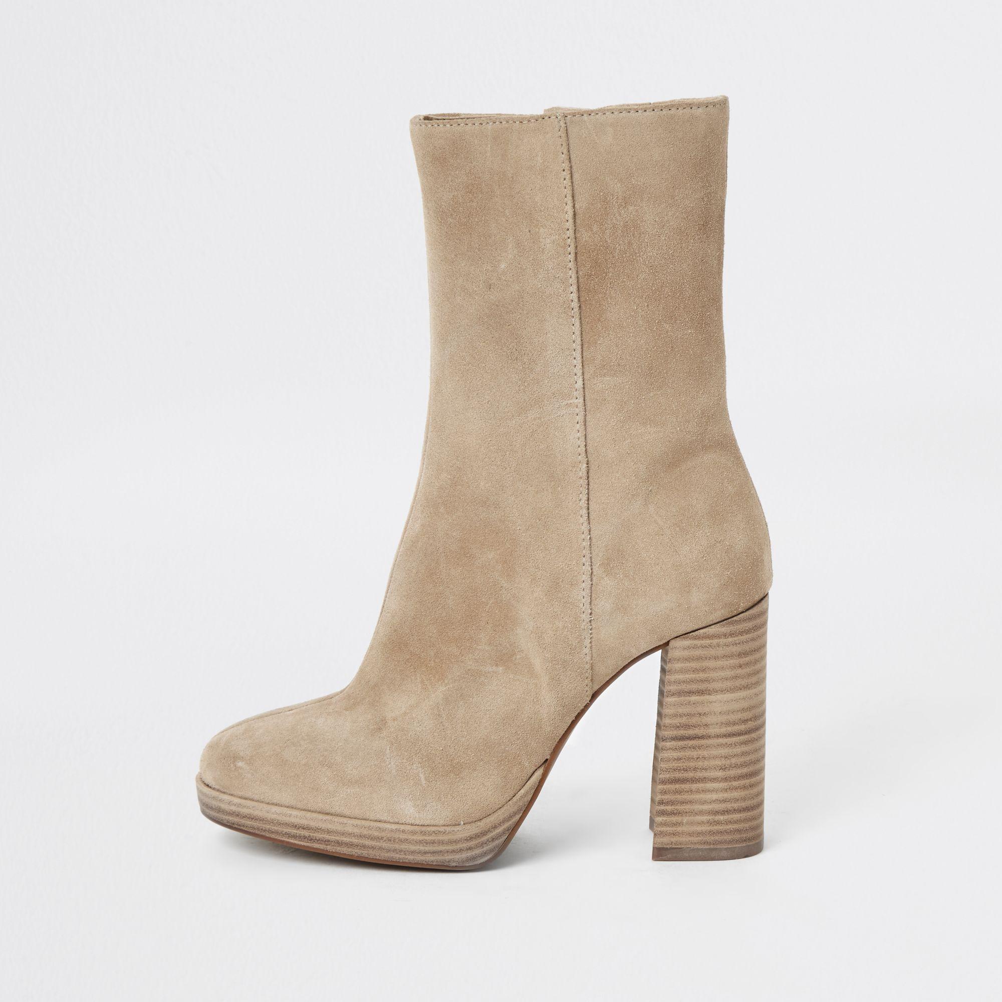 light beige suede boots