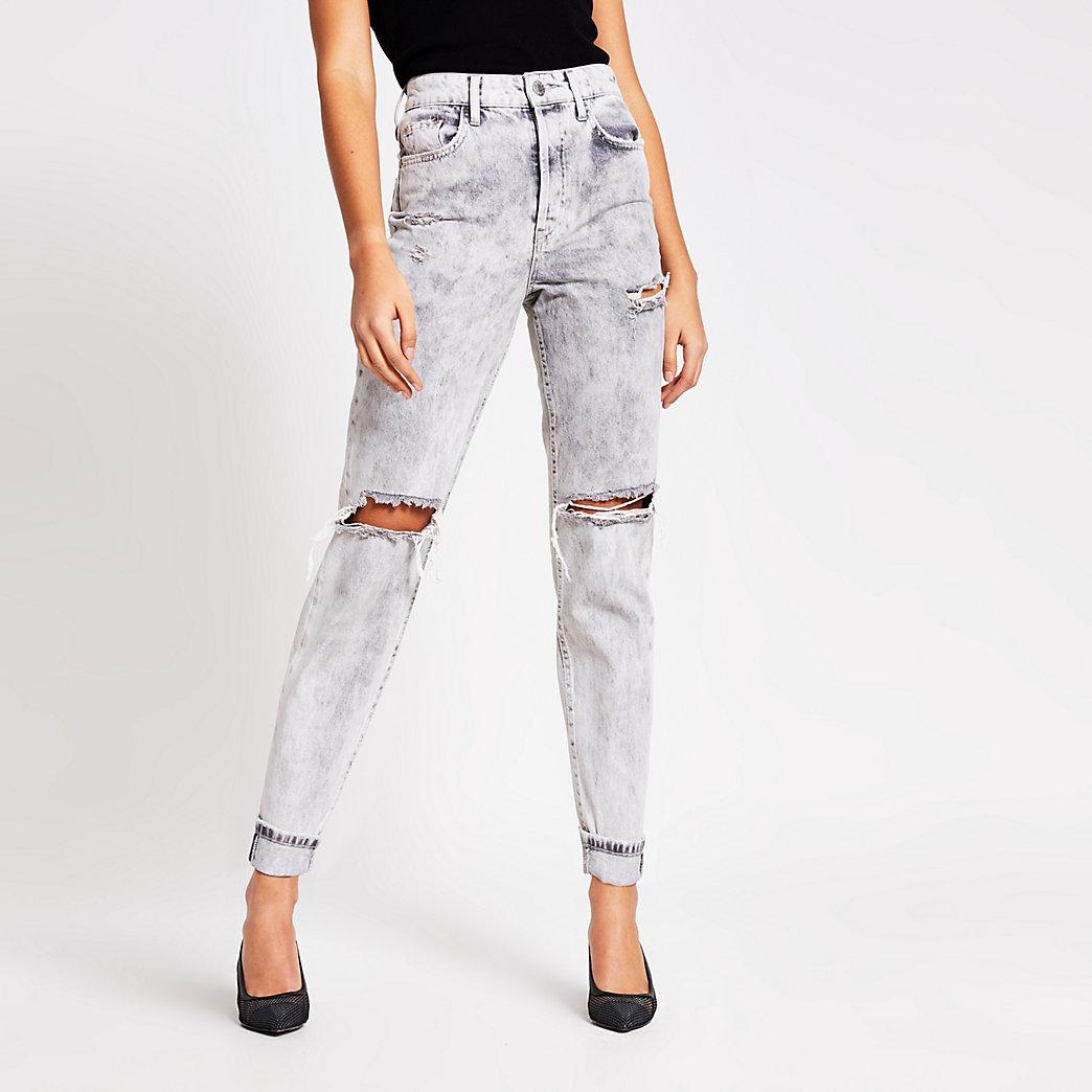light grey high waisted jeans