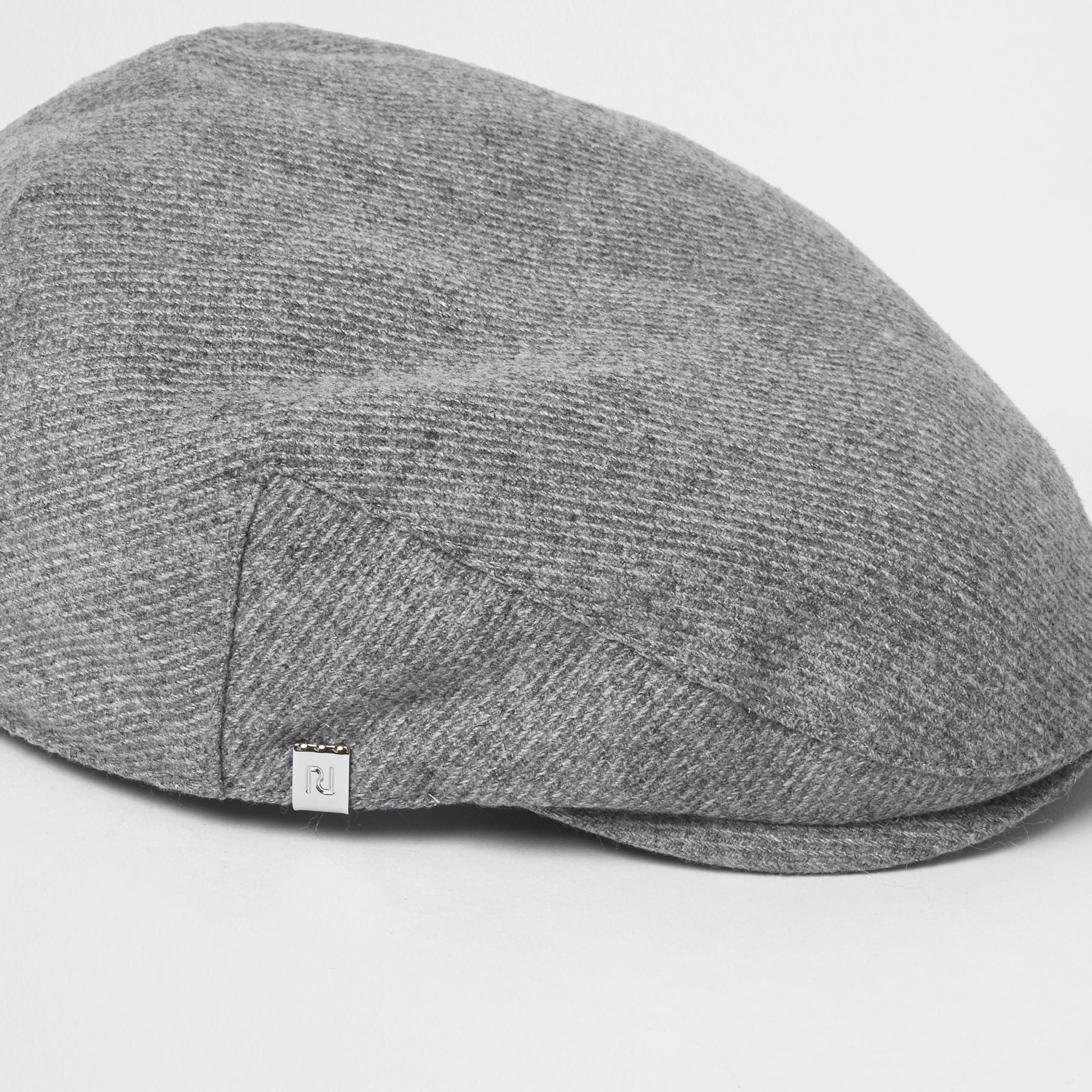 grey herringbone cap