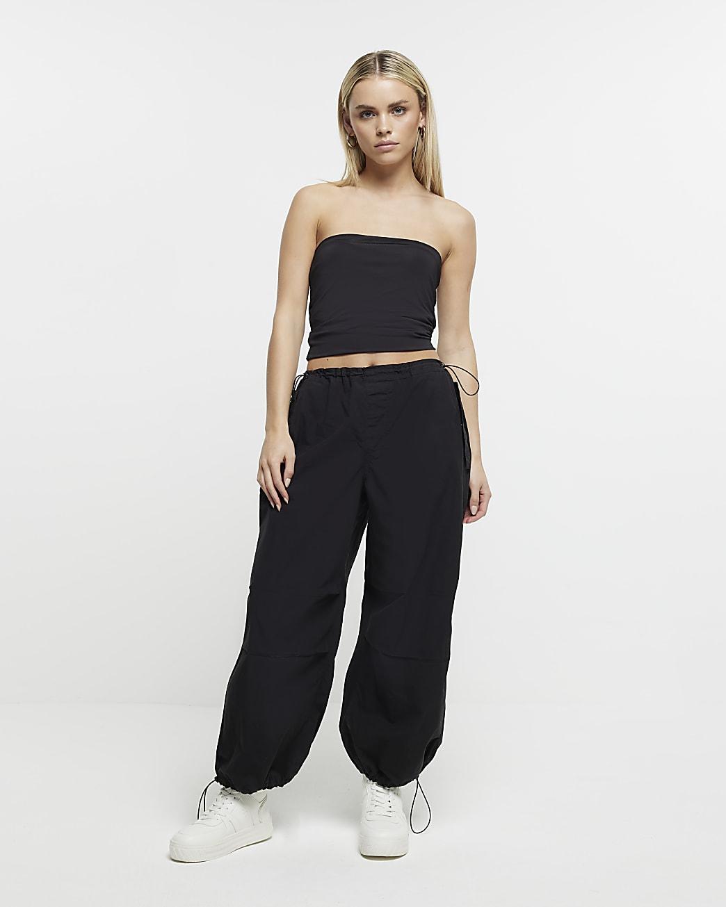 River Island Low Rise Parachute Trousers in White | Lyst