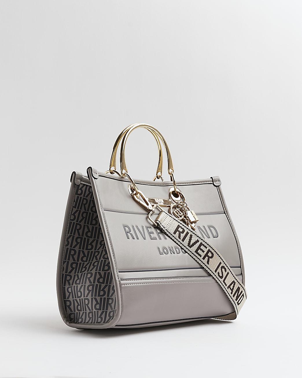 River island best sale monogram bag grey