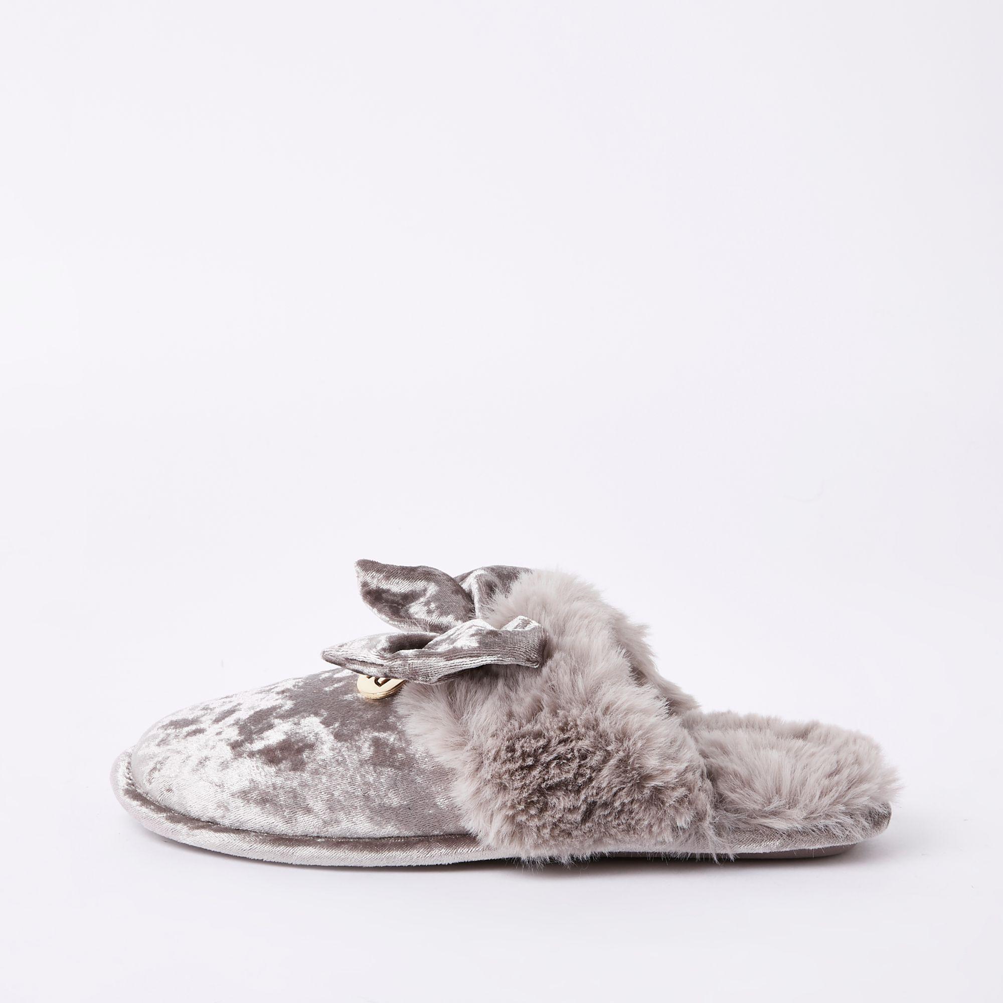 grey mule slippers