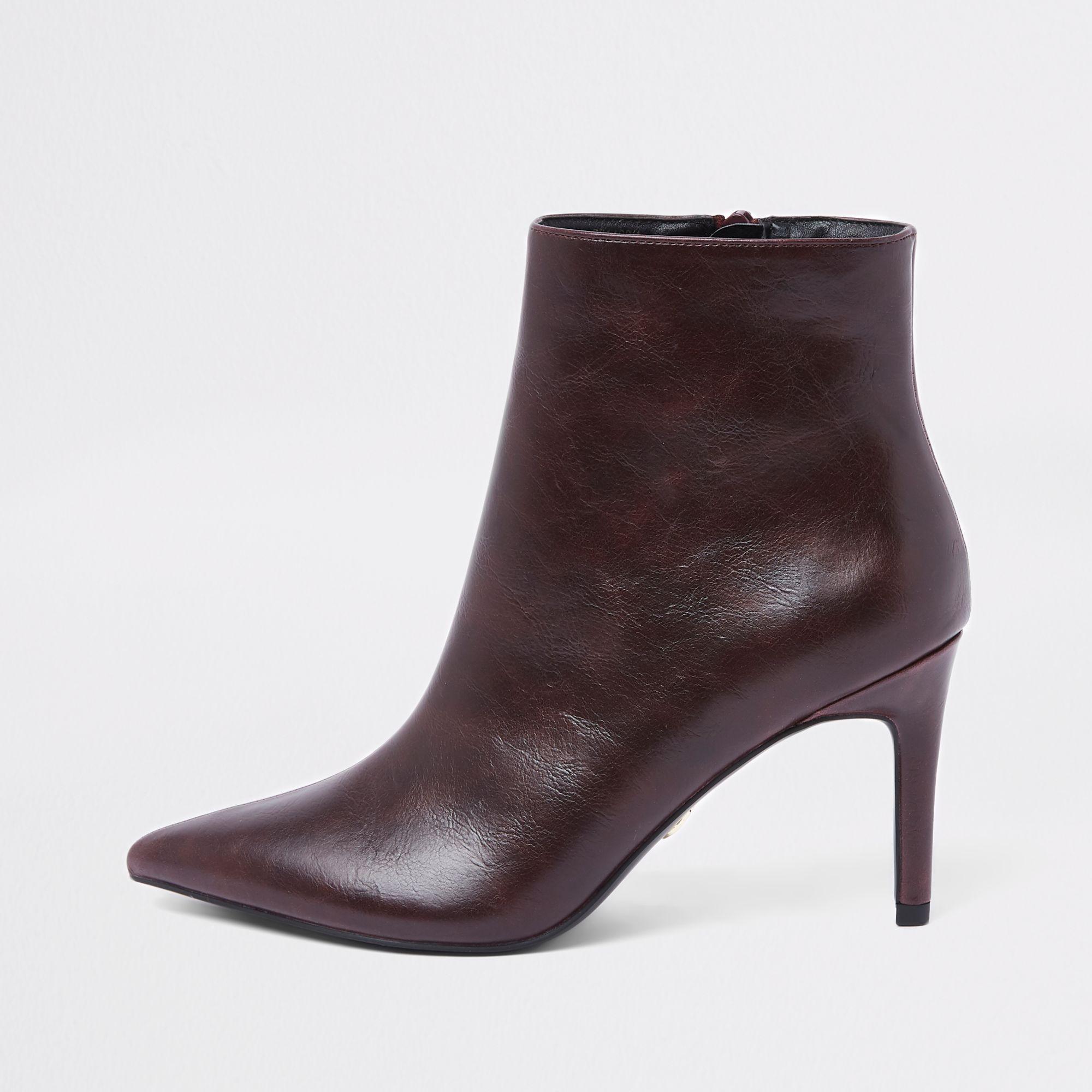 river island burgundy boots