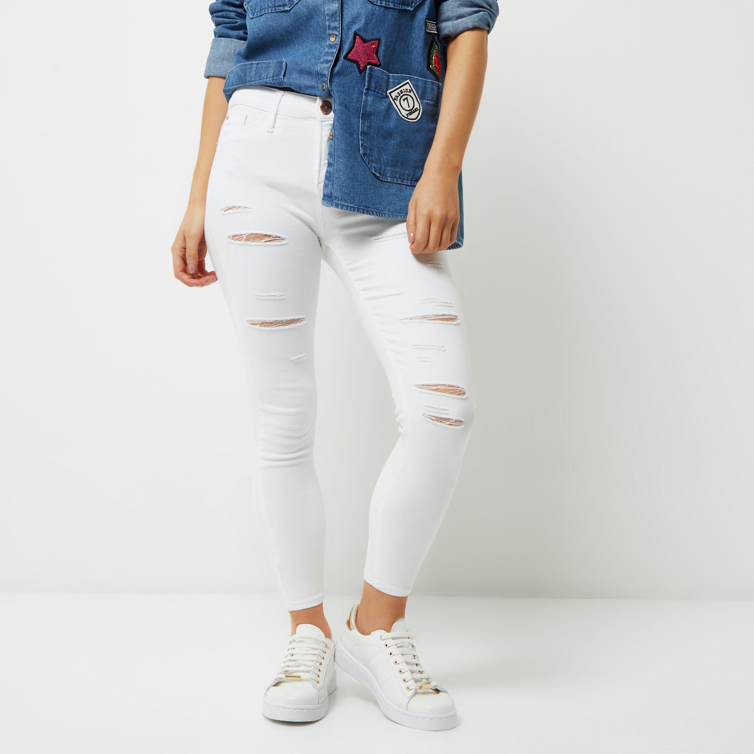 river island white ripped jeans for Sale OFF 65%