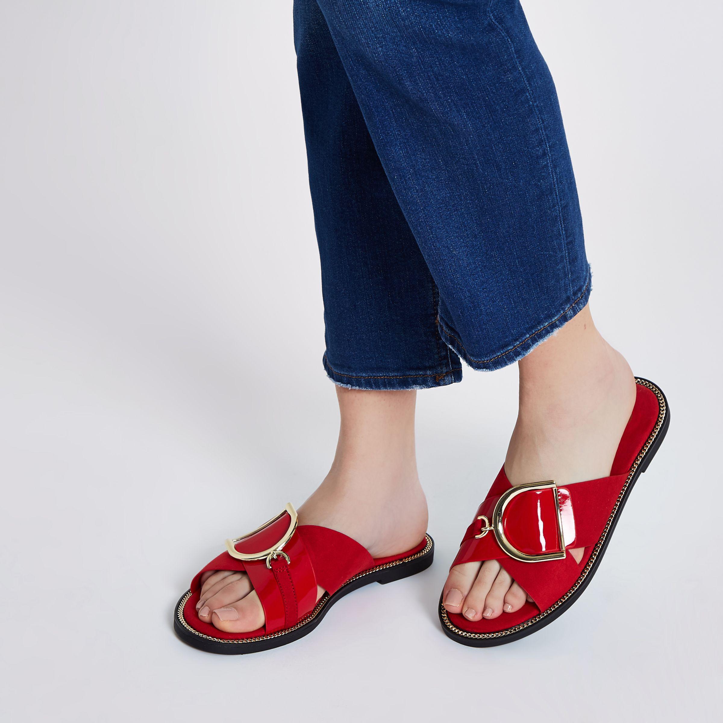 river island red sandals