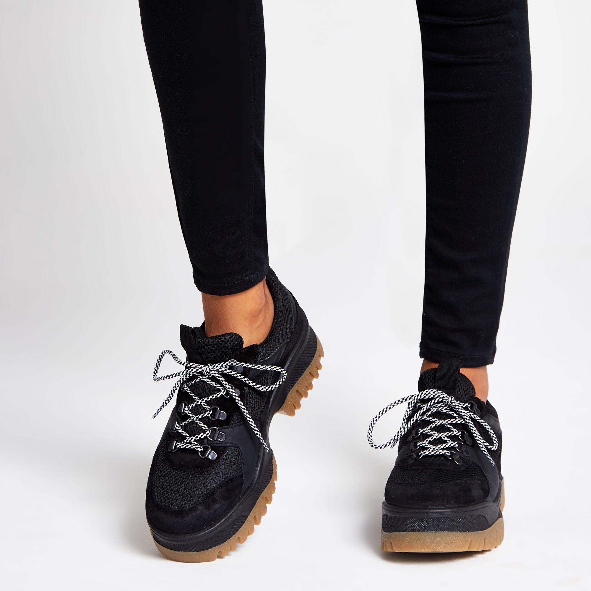 womens black trainers river island