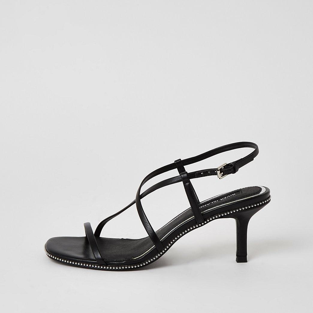 Silver Leda Beaded Asymmetric Glittered Sandals - CHARLES & KEITH IN