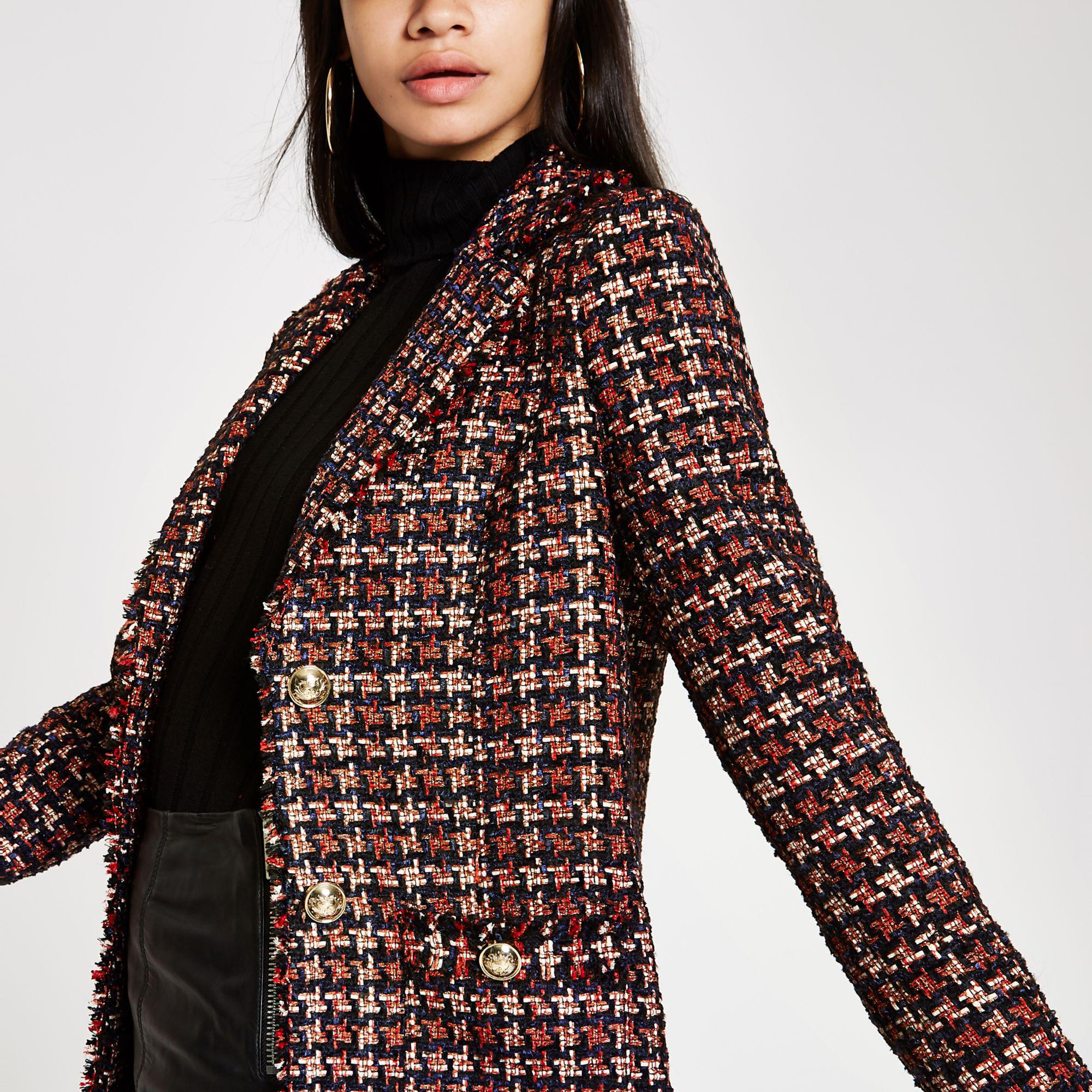 river island check jacket