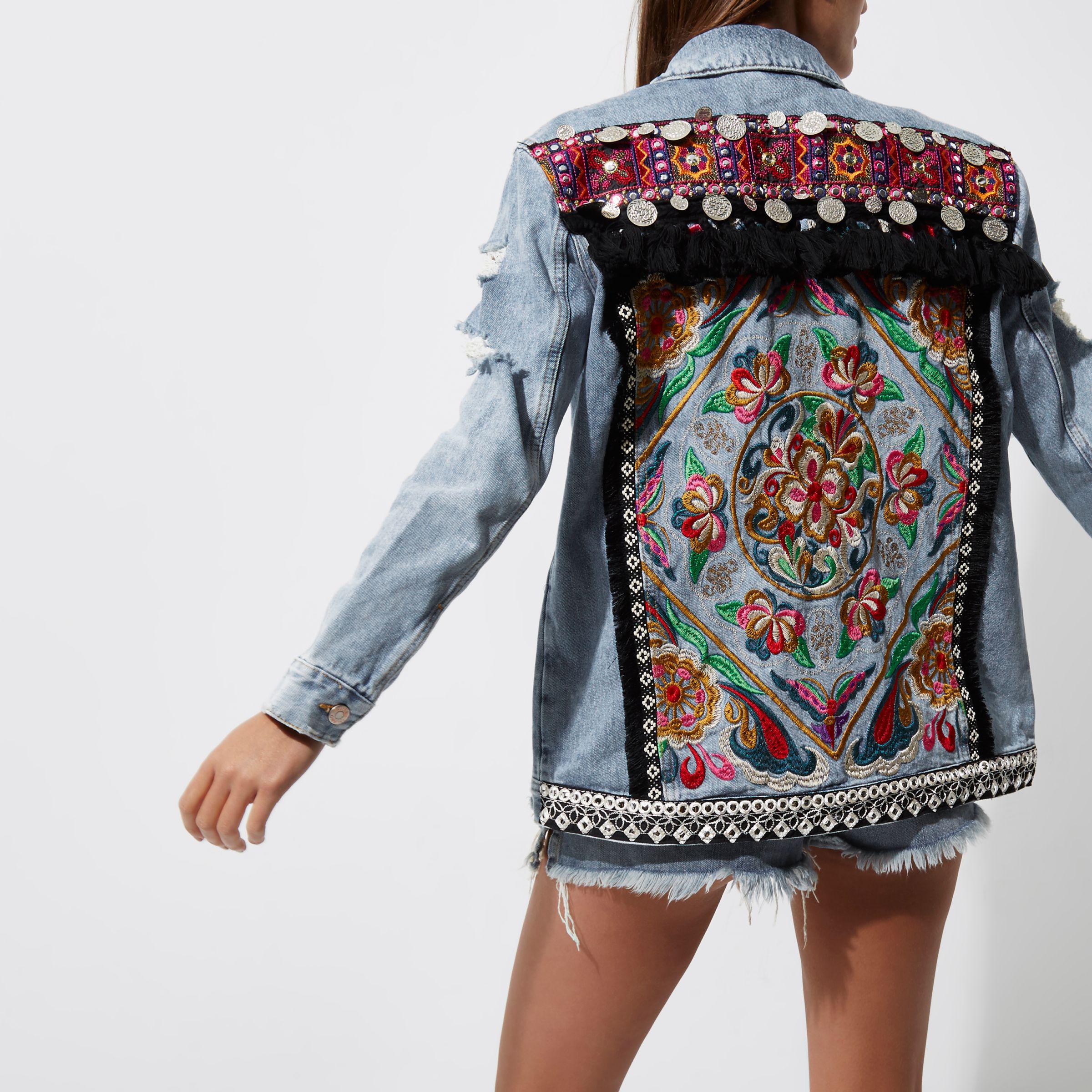 denim jacket embroidered back