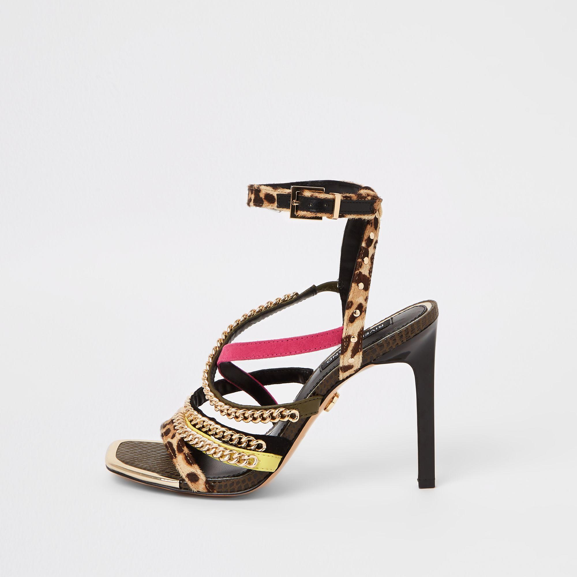 river island leopard heels
