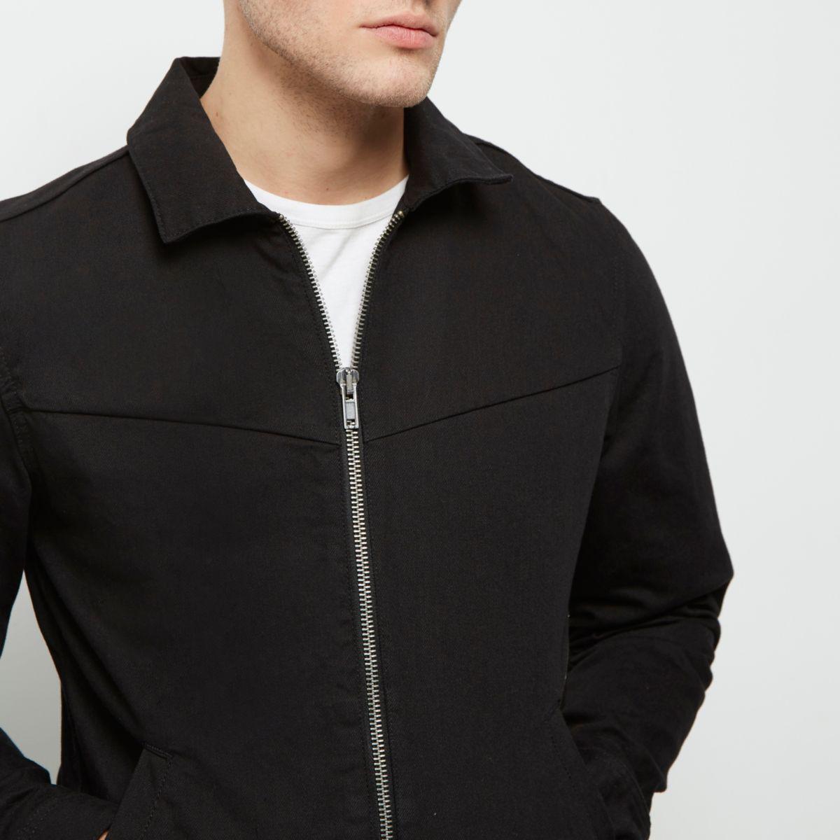 river island jacket black