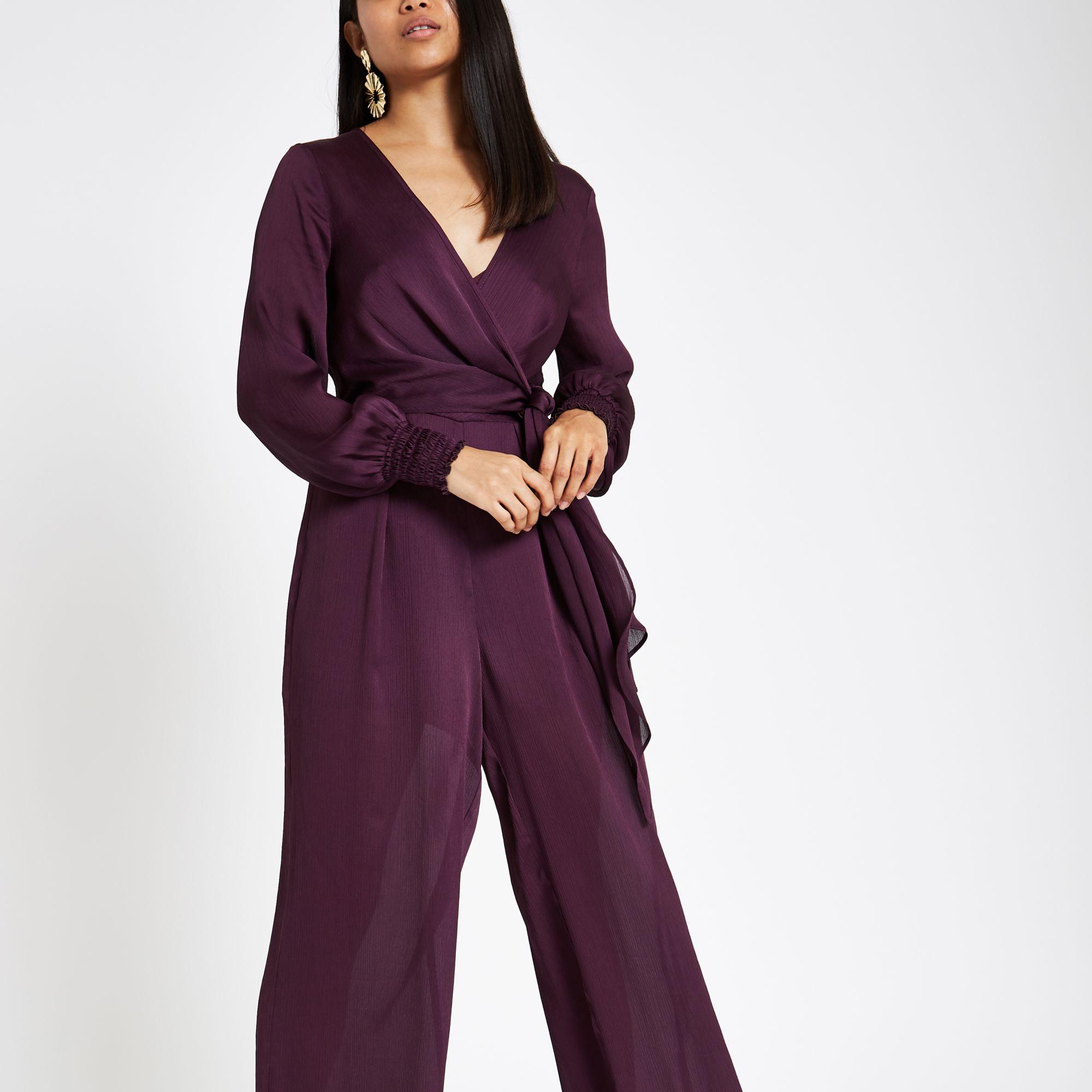 River island purple jumpsuit Clearance