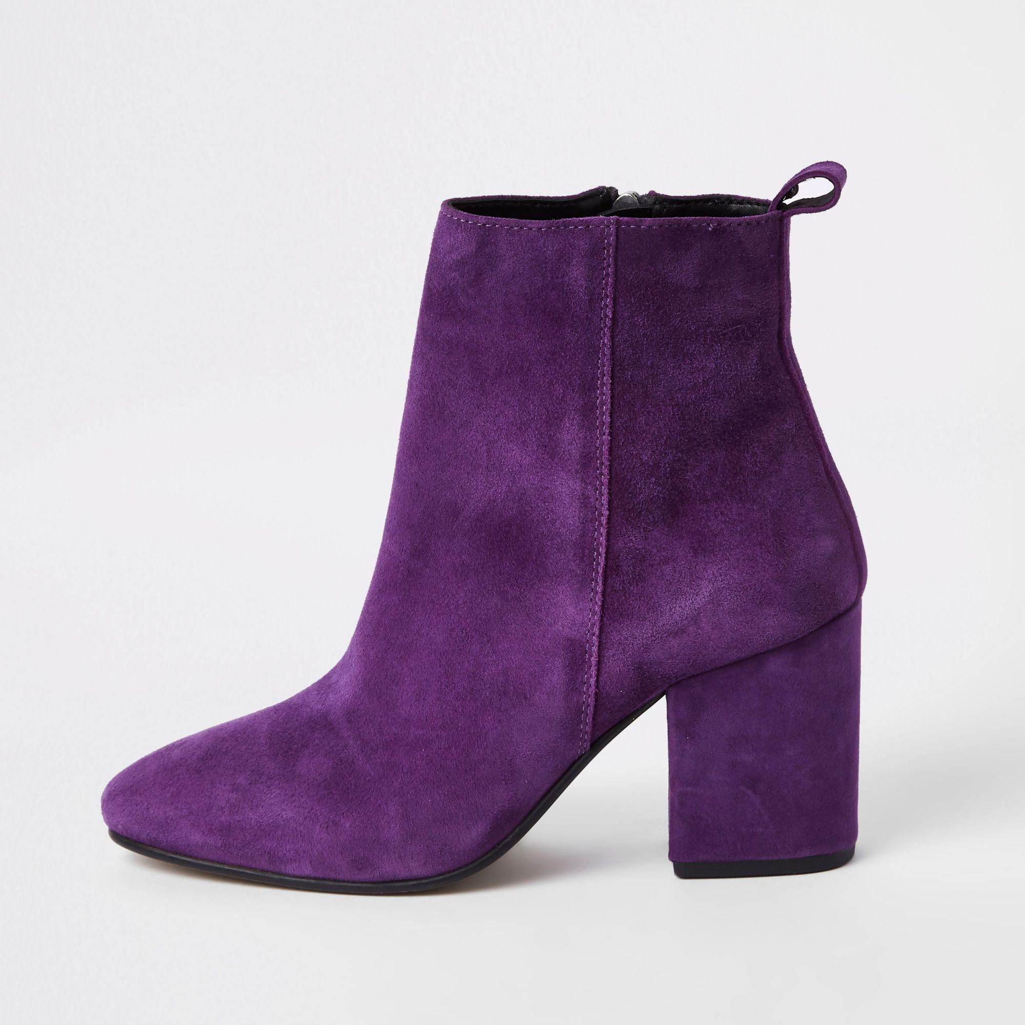 purple heel boots