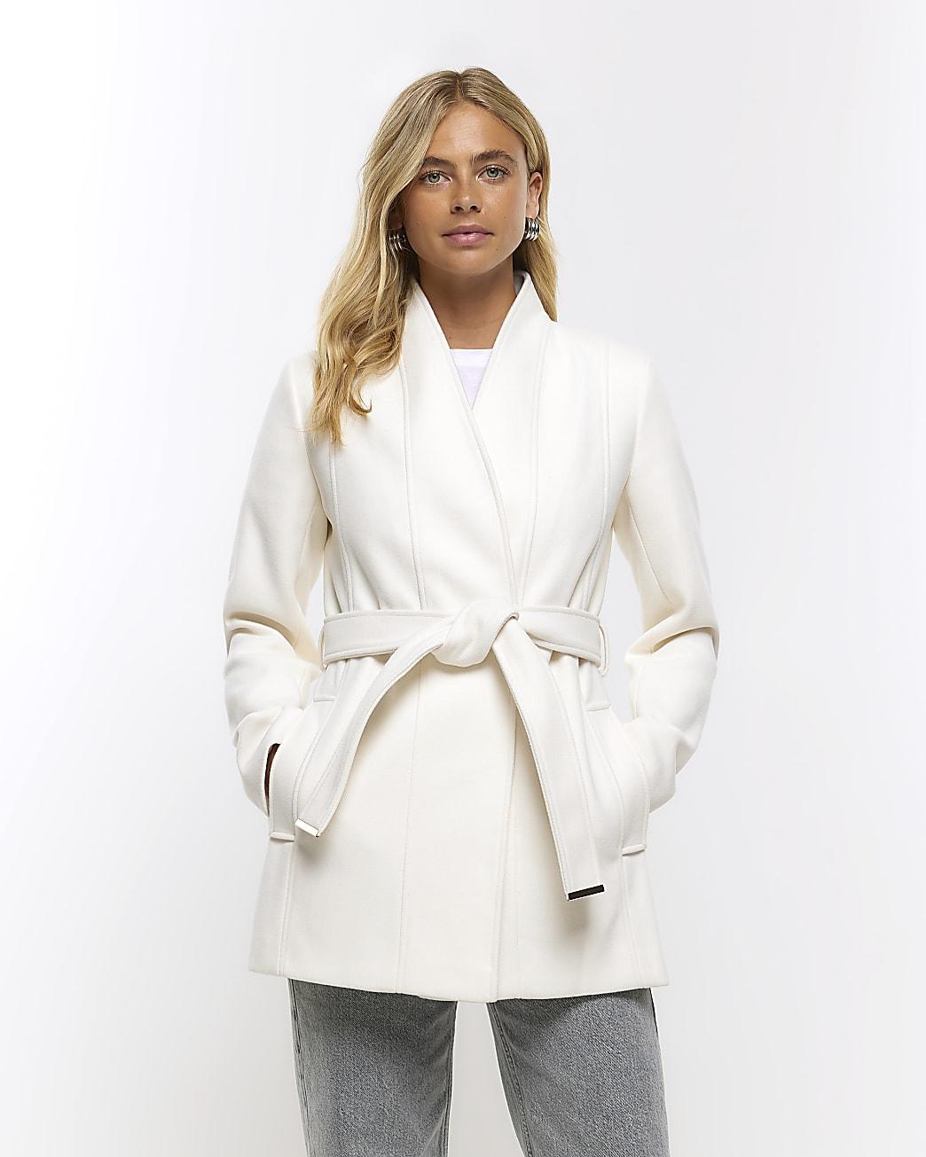 cream wool blend coat