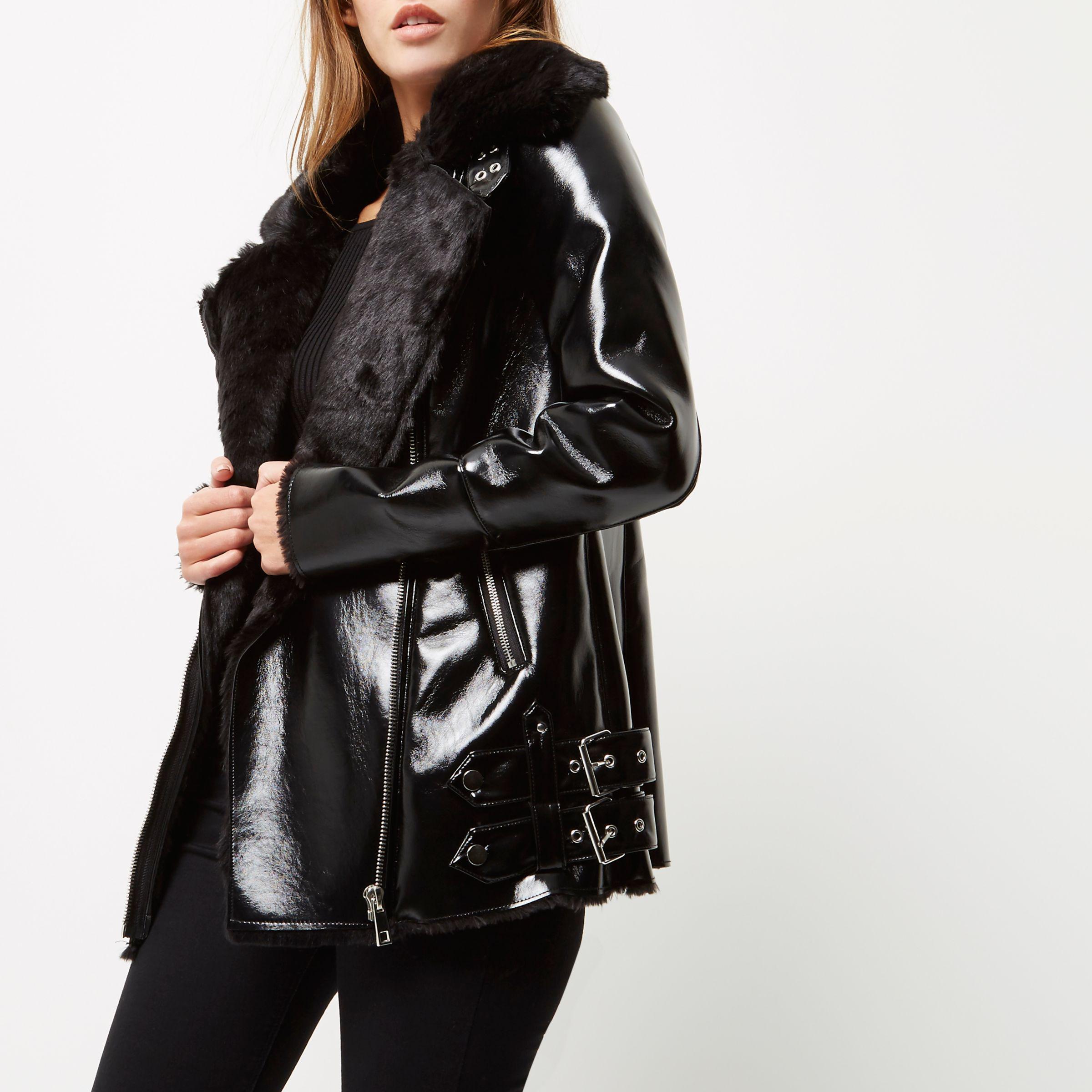 patent aviator jacket