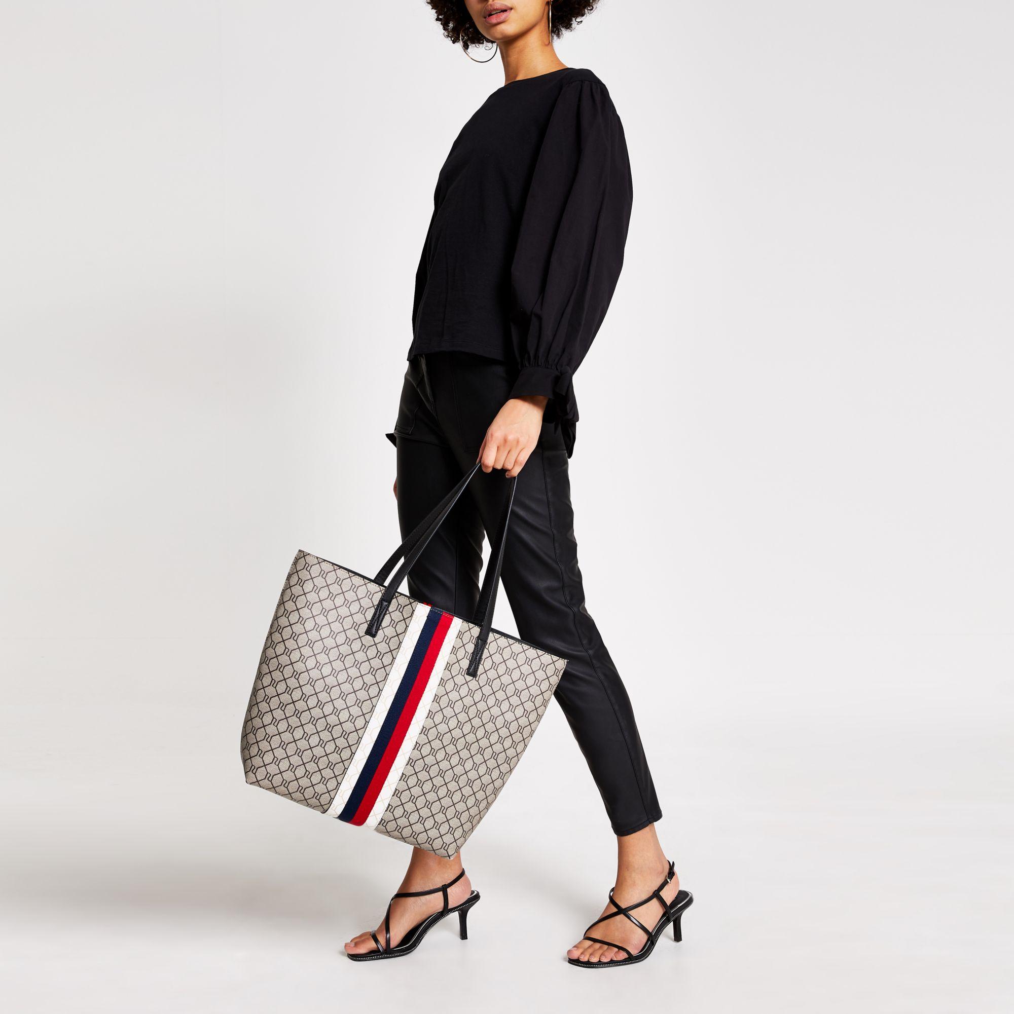 river island monogram shopper bolsa