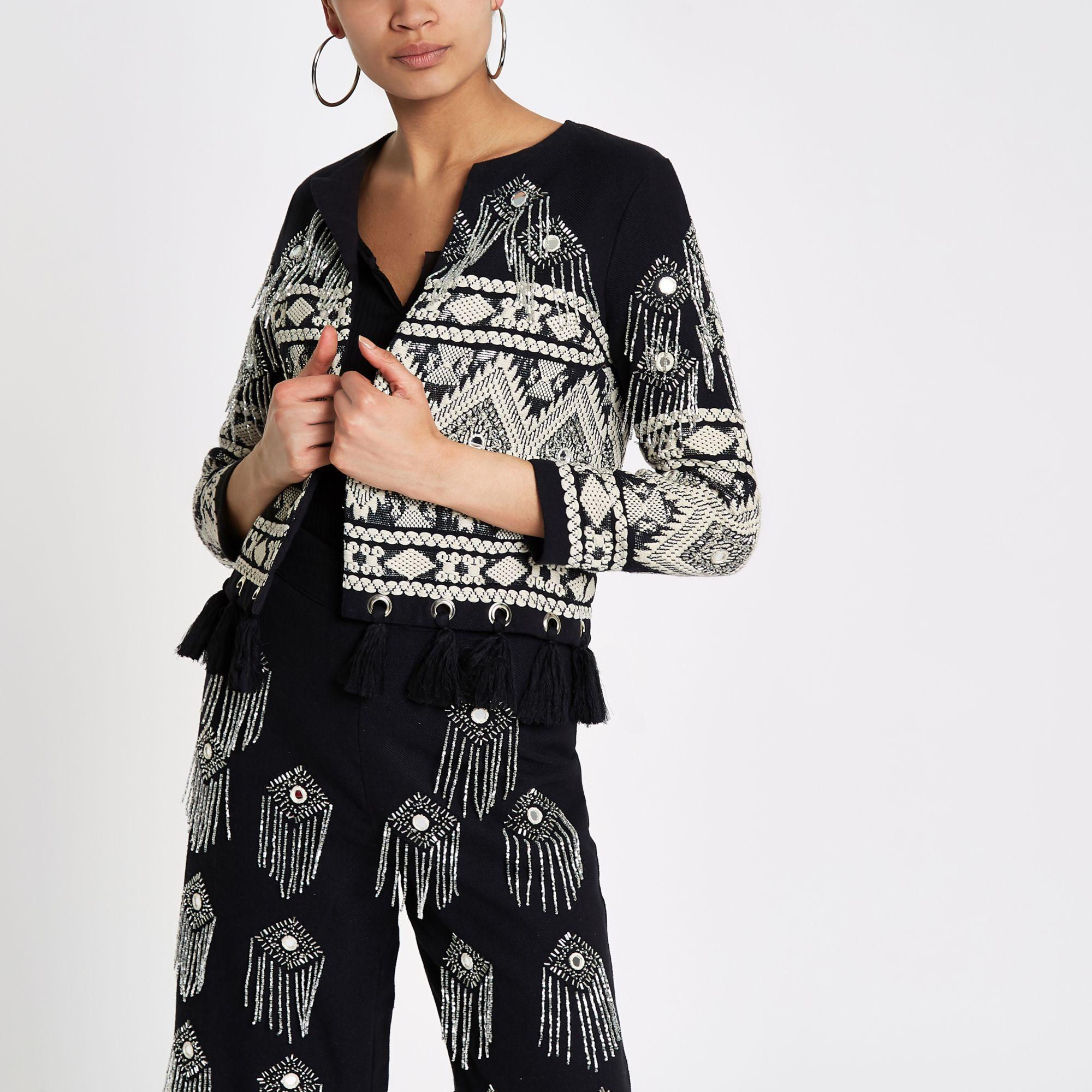 River island hot sale tassel jacket