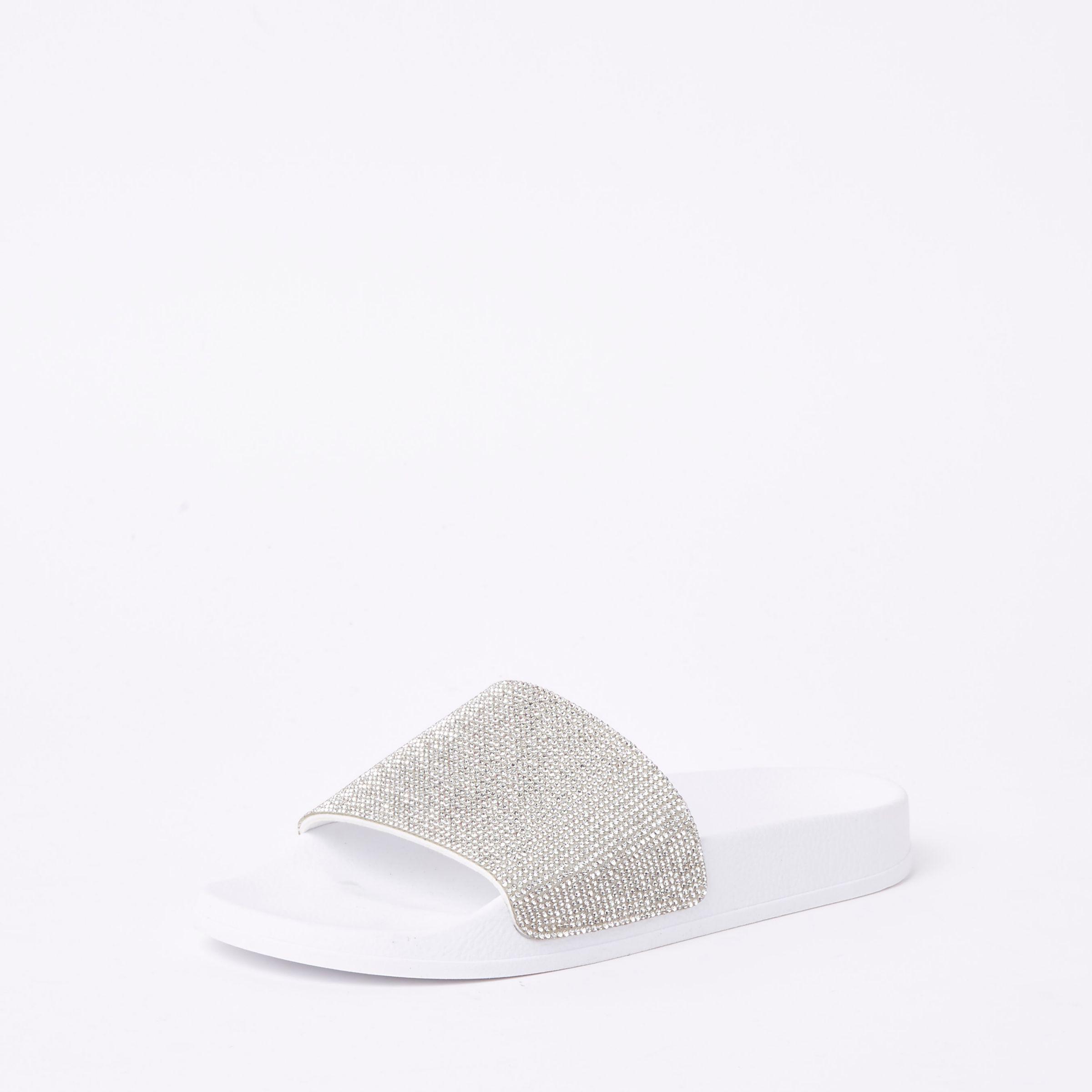 River island deals white sliders