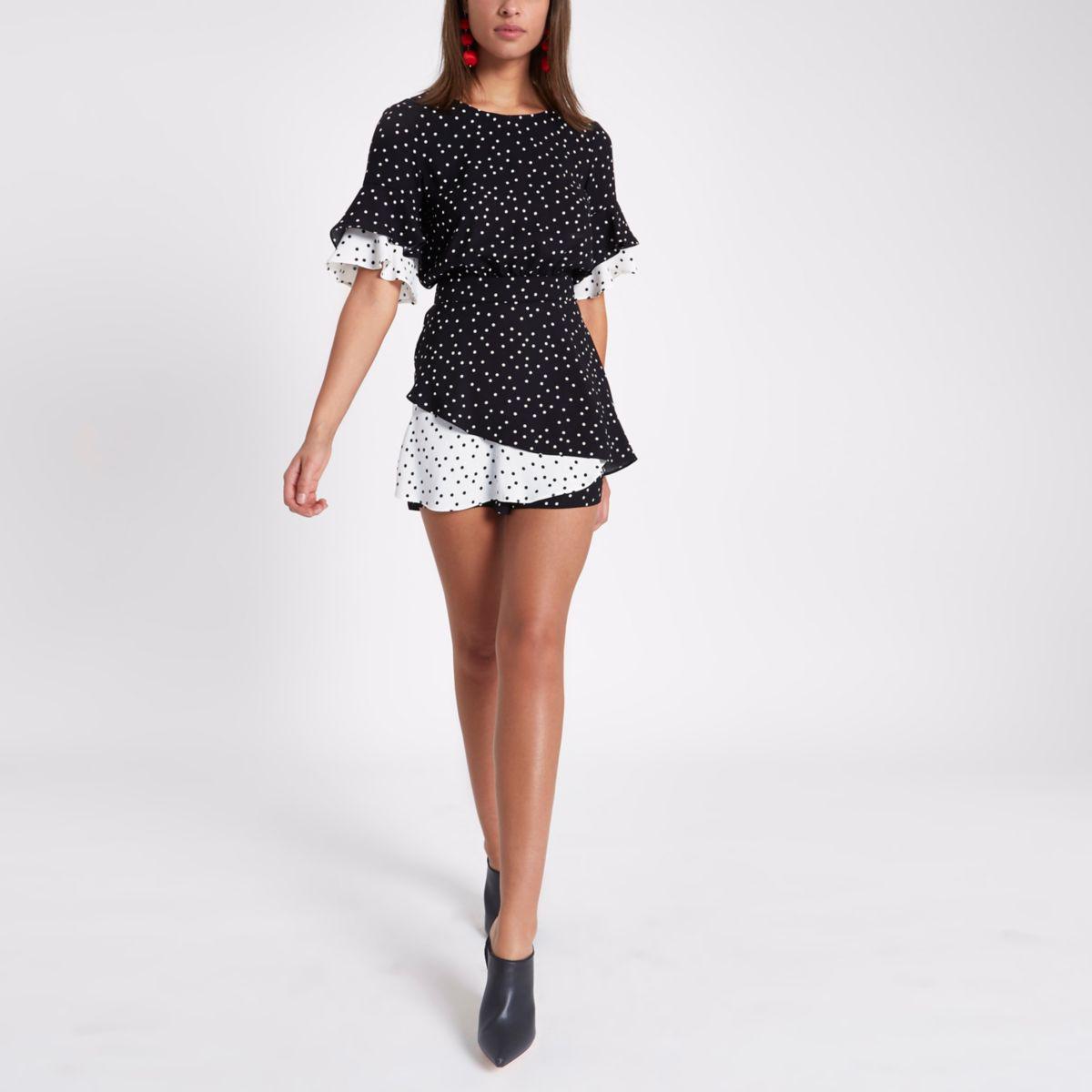 river island polka dot playsuit