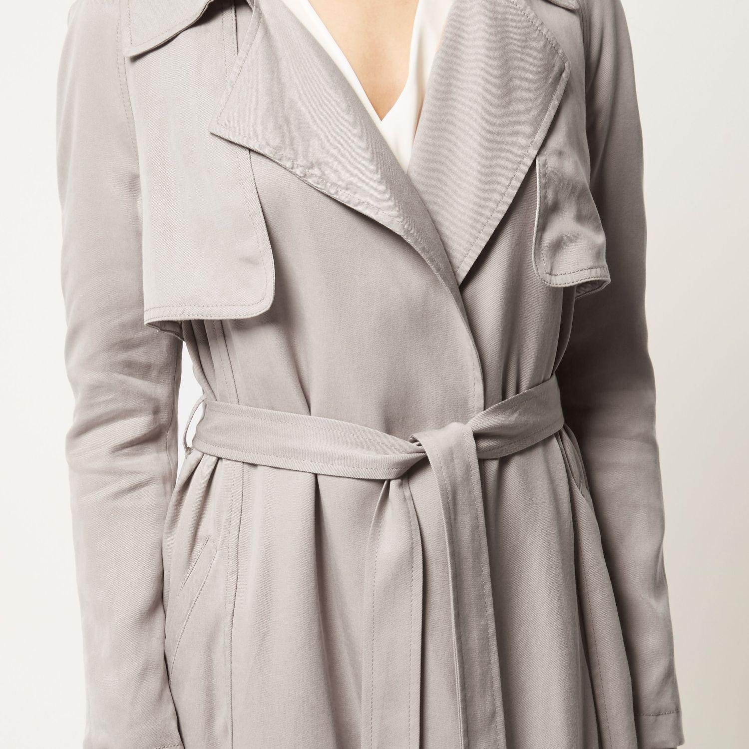 River Island Lightweight Trench Coat in Pink - Lyst