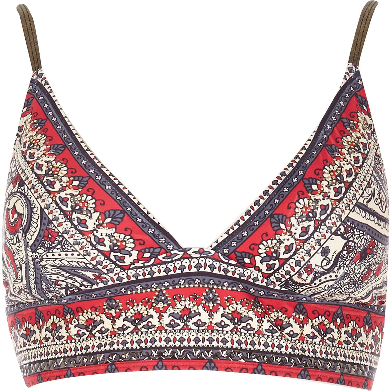 red paisley swimsuit
