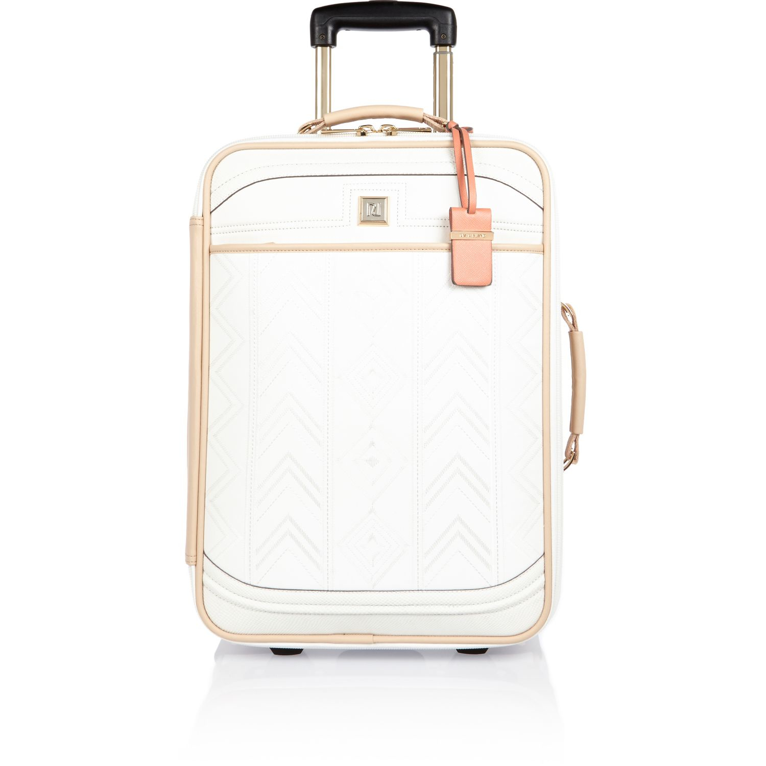 River Island White Embroidered Suitcase | Lyst UK