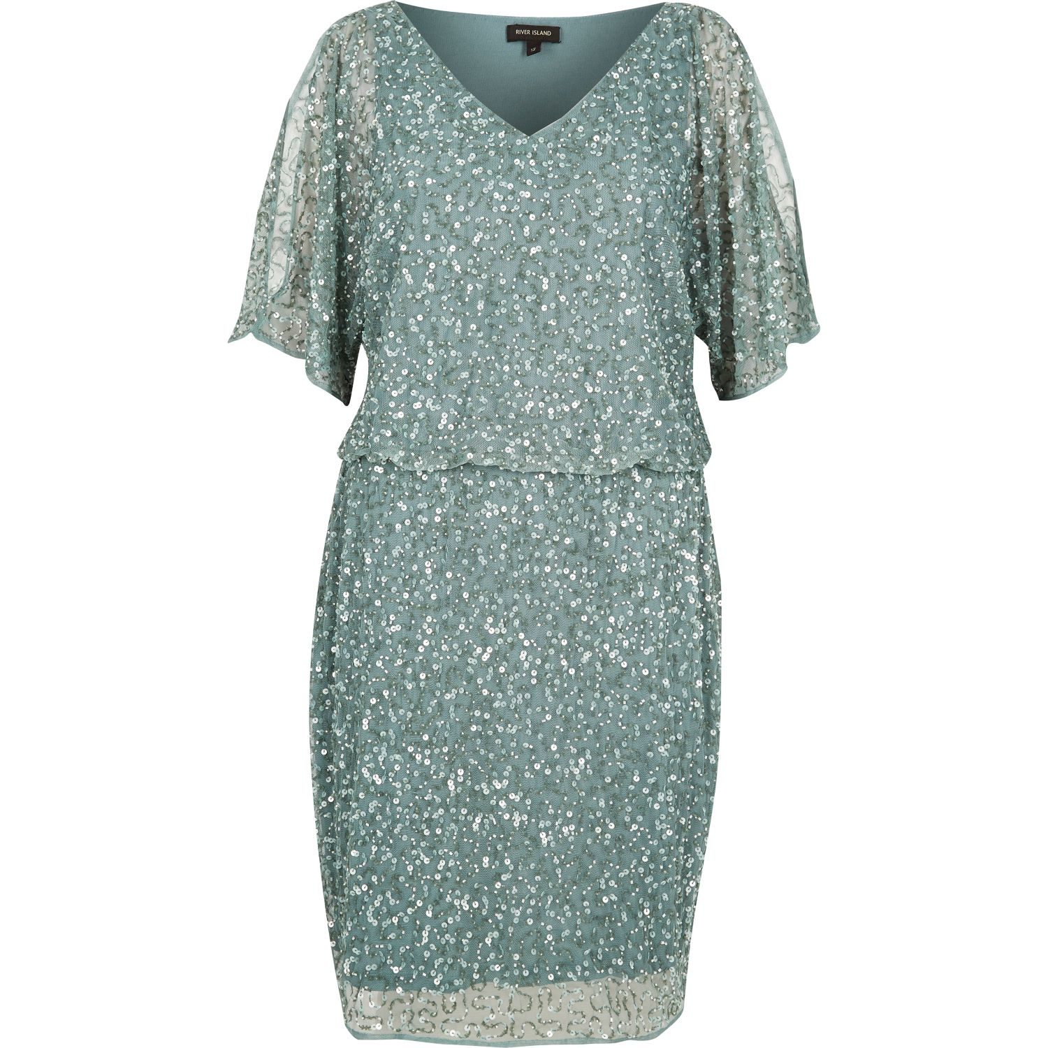 Synthetic Light Green Sequin Dress | Lyst